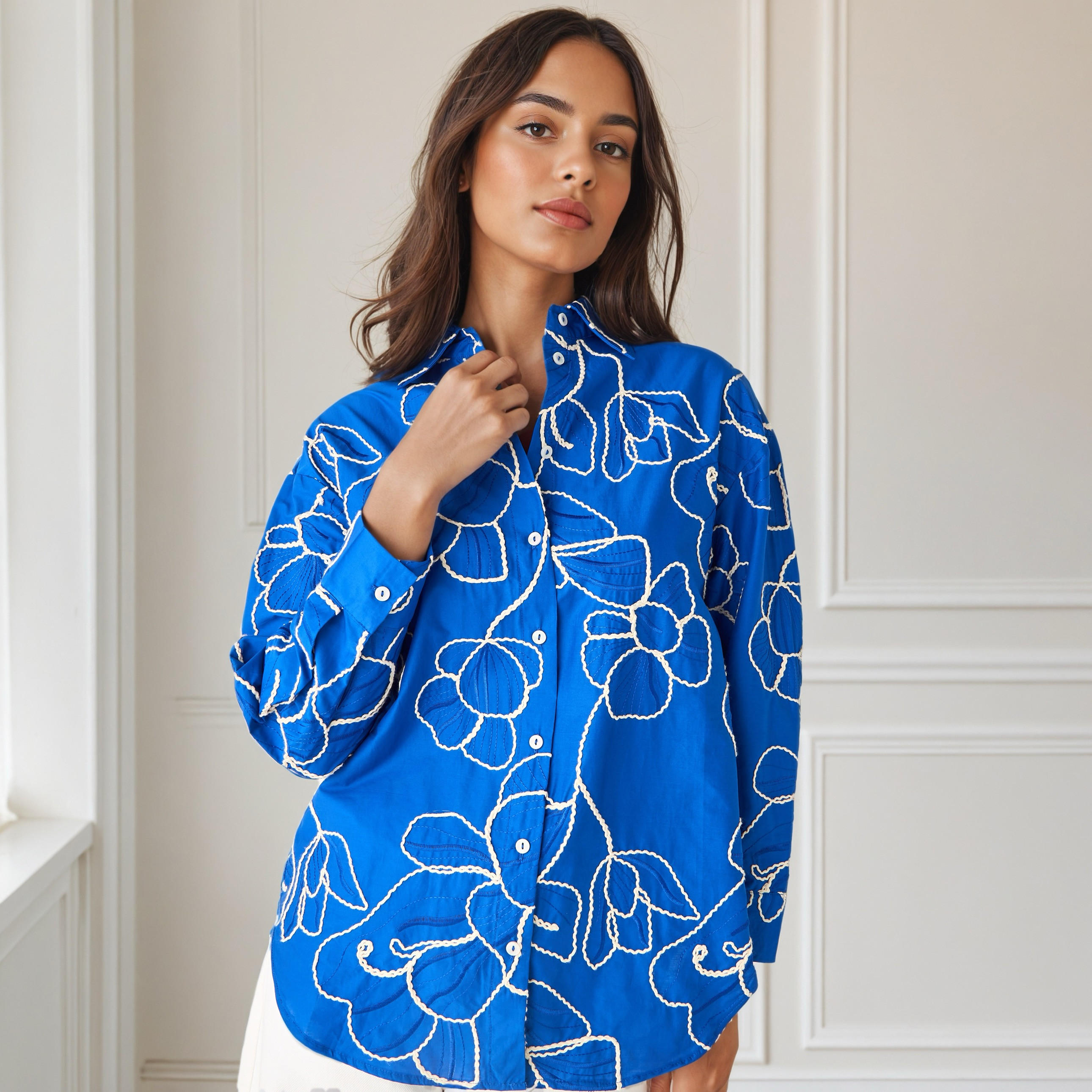 Iconic Oversized Embroidered Cotton Shirt-women-clothing-shirtsandblouses-shirts-image-1