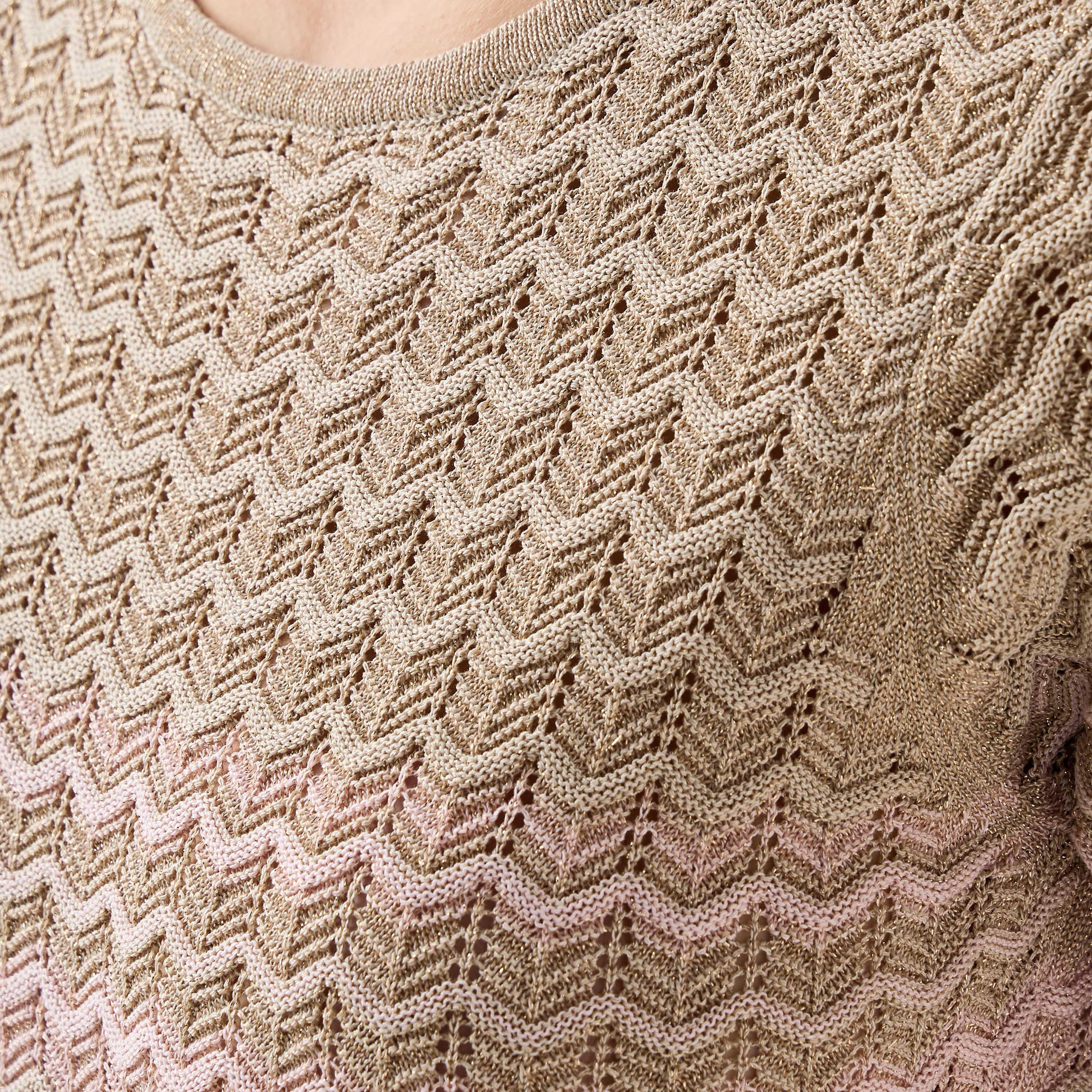 فستان إيه لاين بارز الملمس بأكمام قصيرة للنساء من آيكونيك-women-clothing-dresses-image-5
