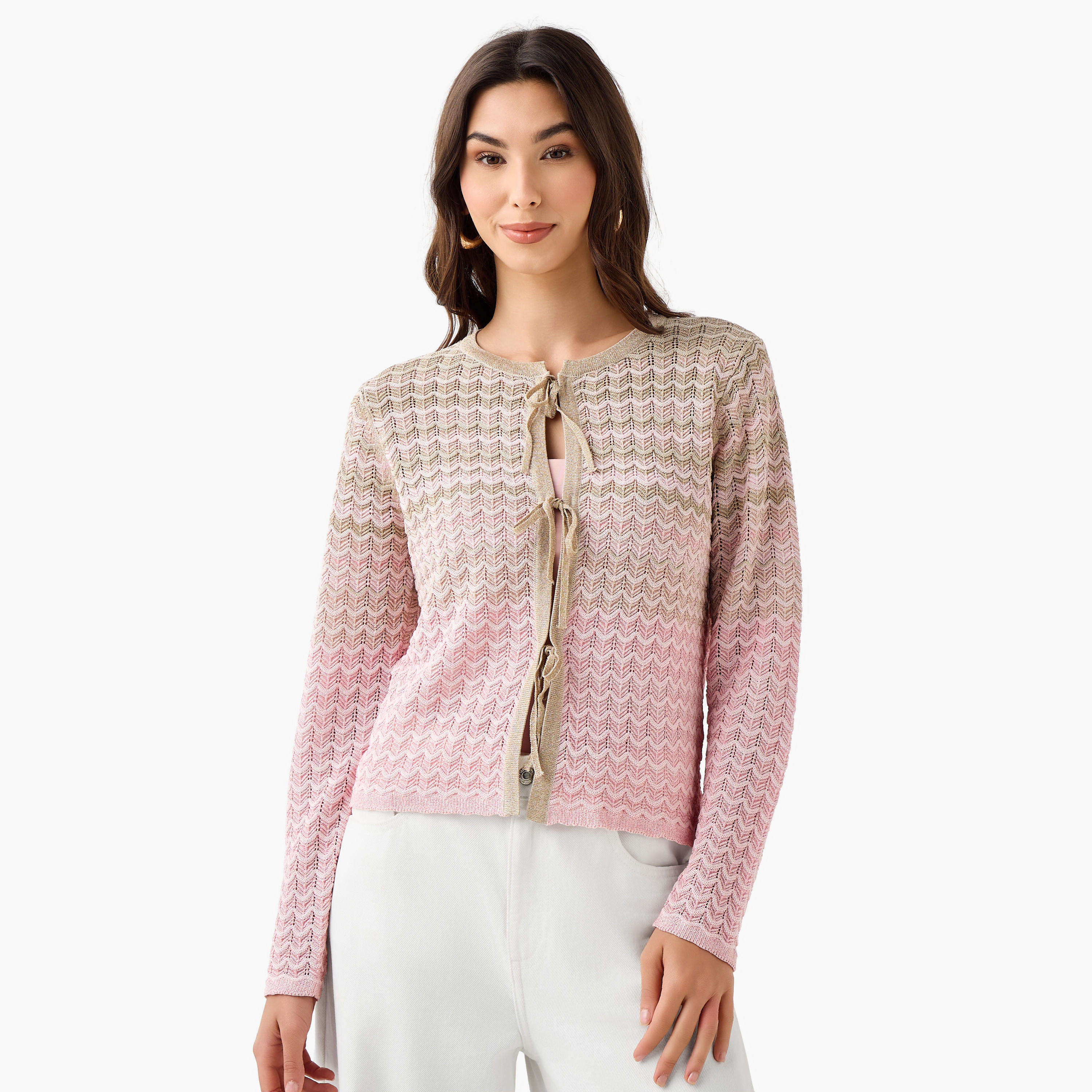 Iconic Regular Fit Round Neck Cardigan-women-winterwear-cardigansandjumpers-cardigans-image-3