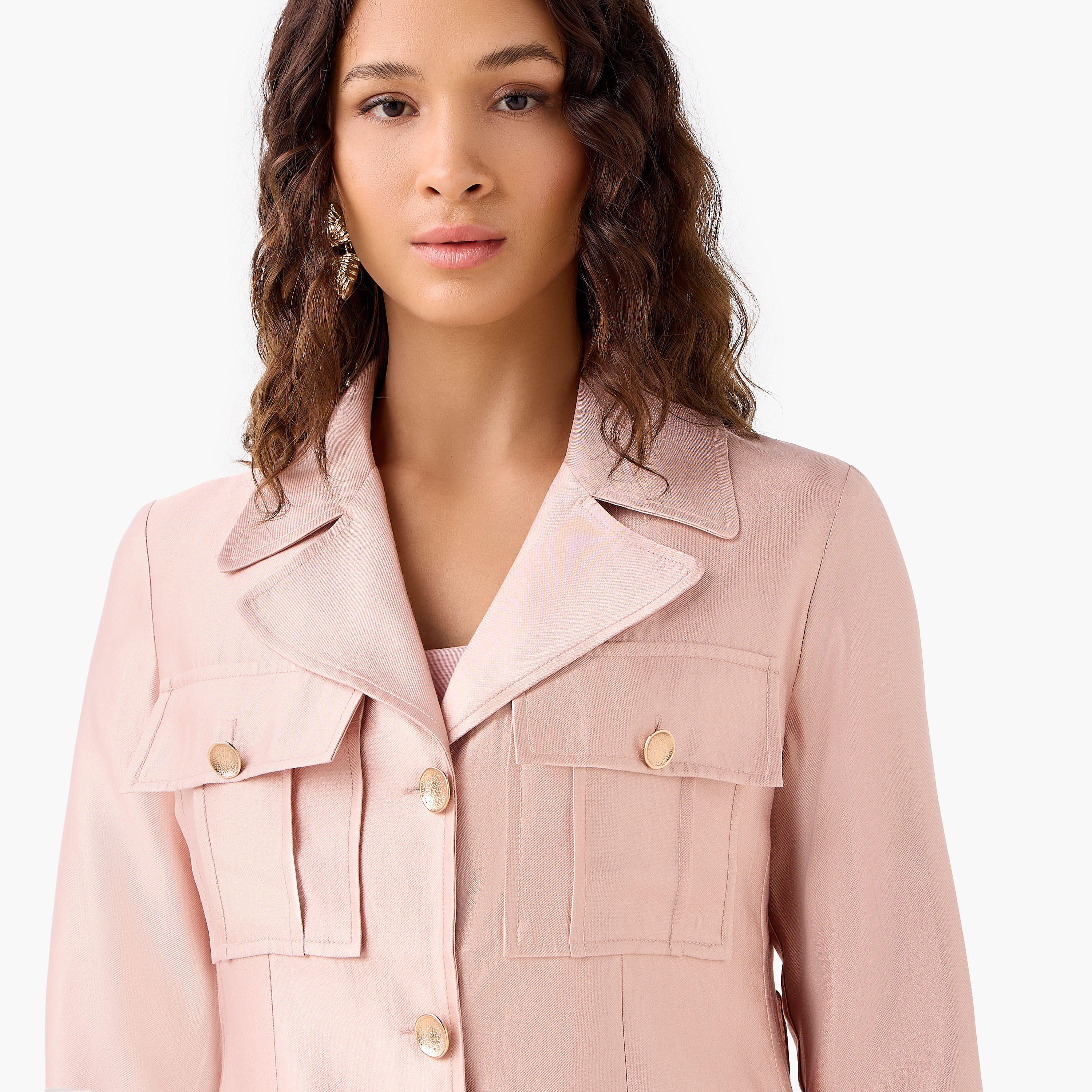 جاكيت شاكيت بقصّة عادية وجيوب-women-clothing-coordsets-image-3