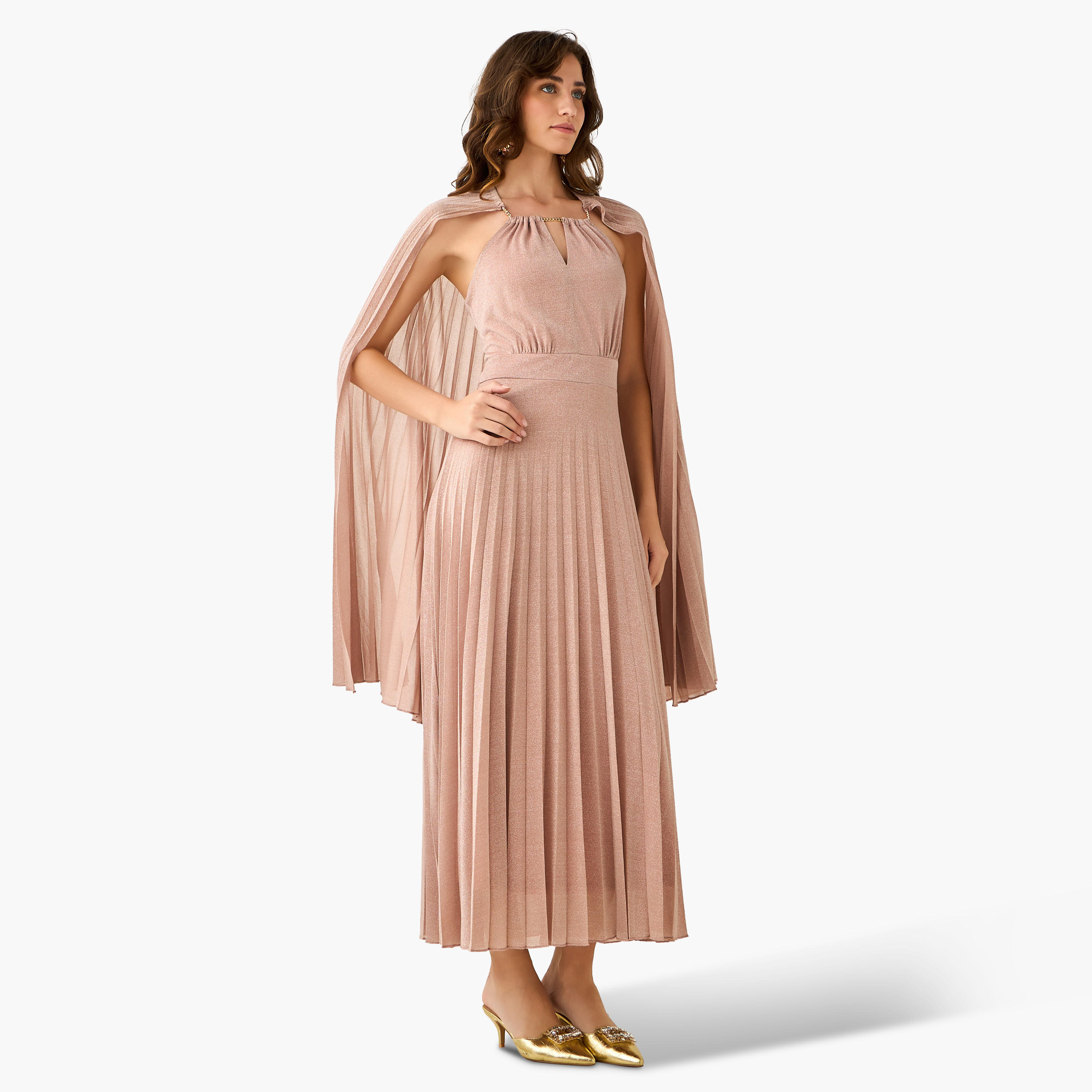 Iconic A-line Maxi Dress with Cape-women-clothing-dresses-image-6