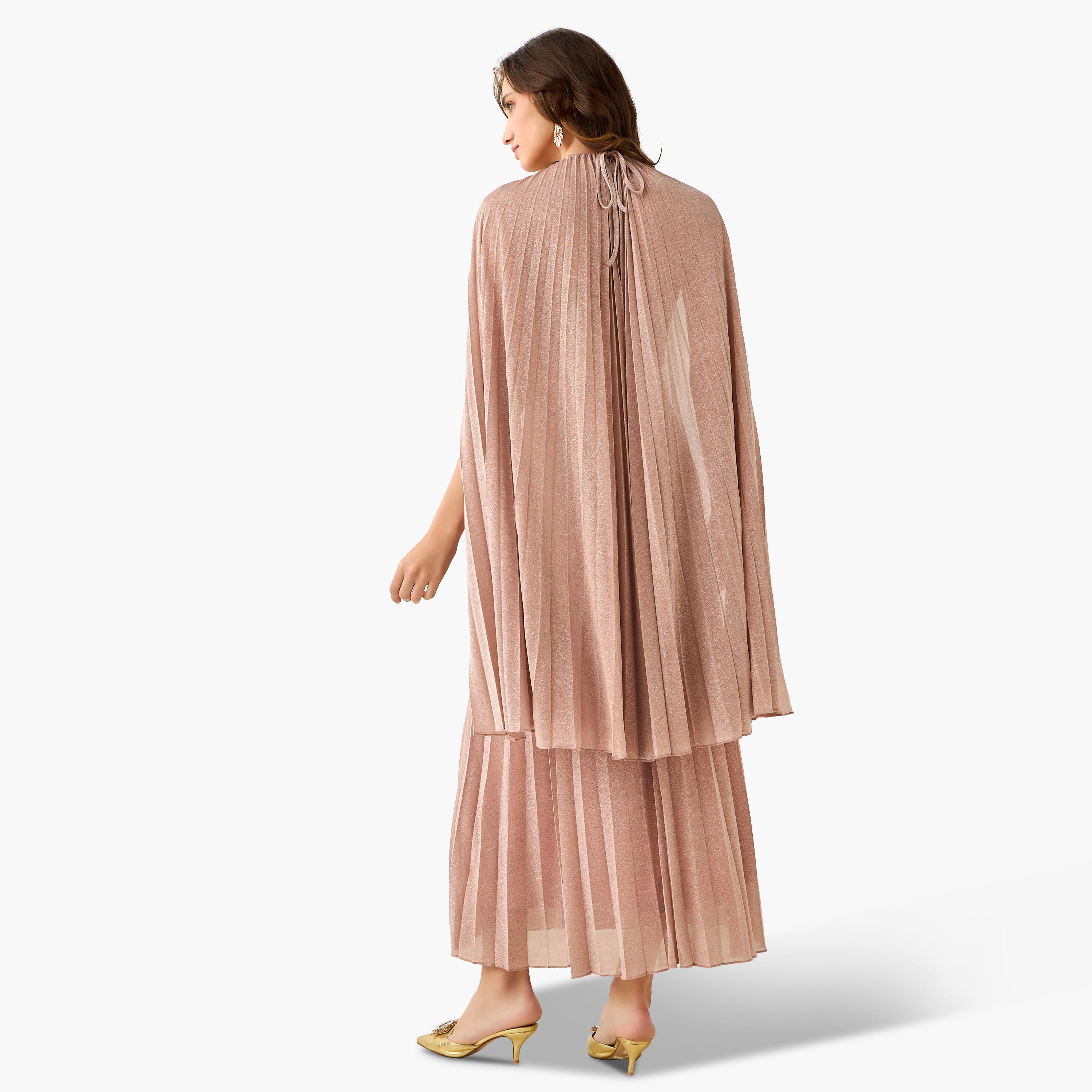 Iconic A-line Maxi Dress with Cape-women-clothing-dresses-image-7