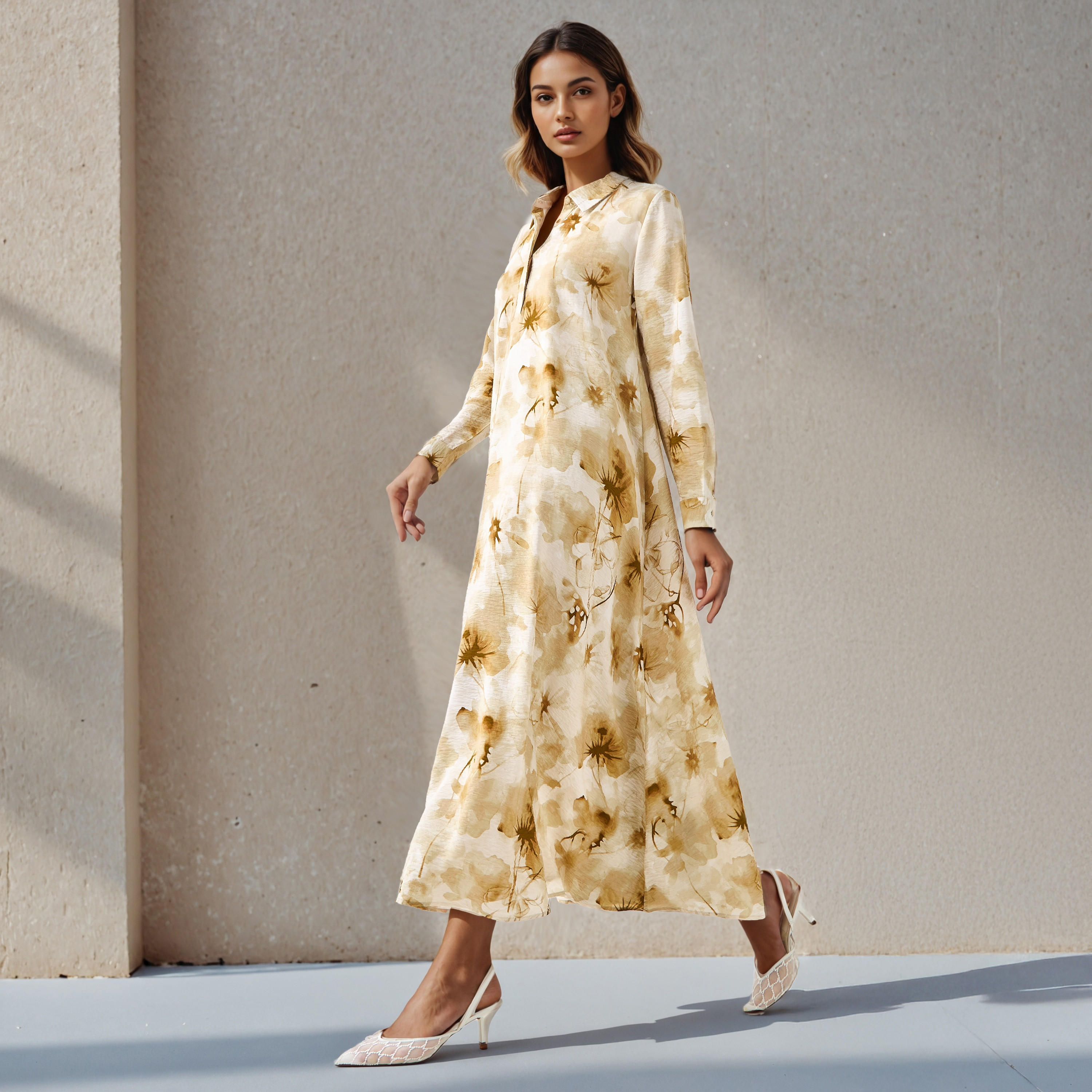 فستان قميص بياقة وطبعات زهرية للنساء من آيكونيك-women-clothing-dresses-image-2