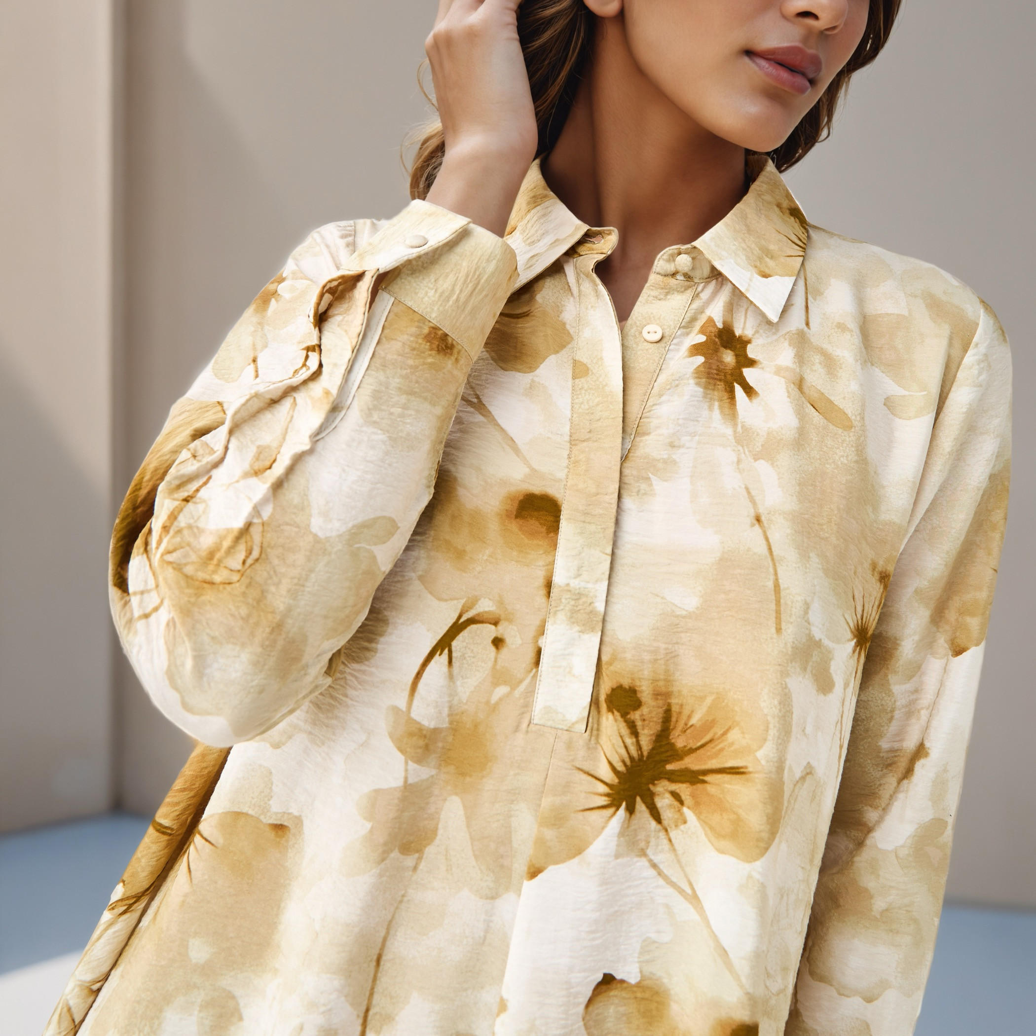 فستان قميص بياقة وطبعات زهرية للنساء من آيكونيك-women-clothing-dresses-image-4