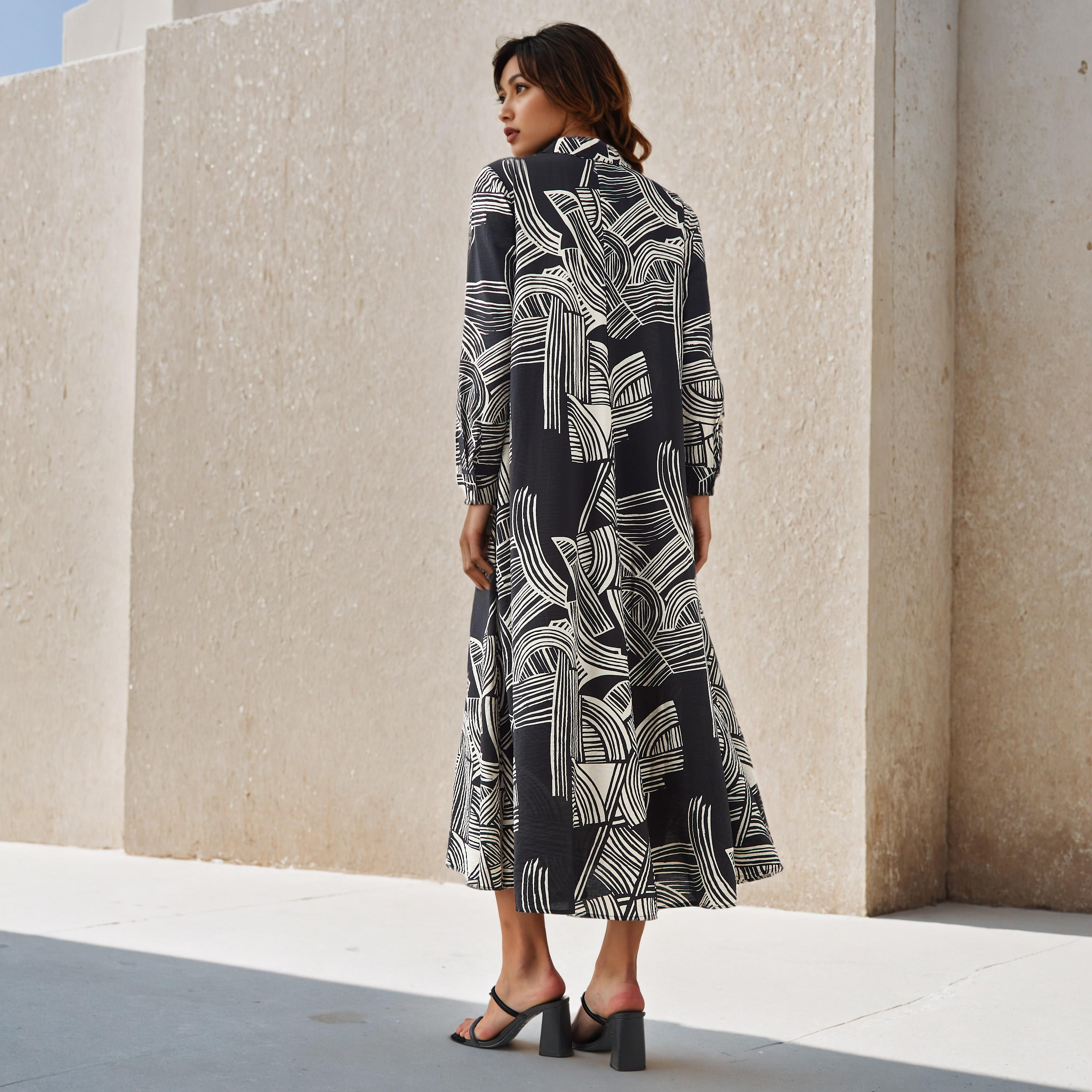 Iconic Printed Shirt Women Dress with Collar-women-clothing-dresses-image-3