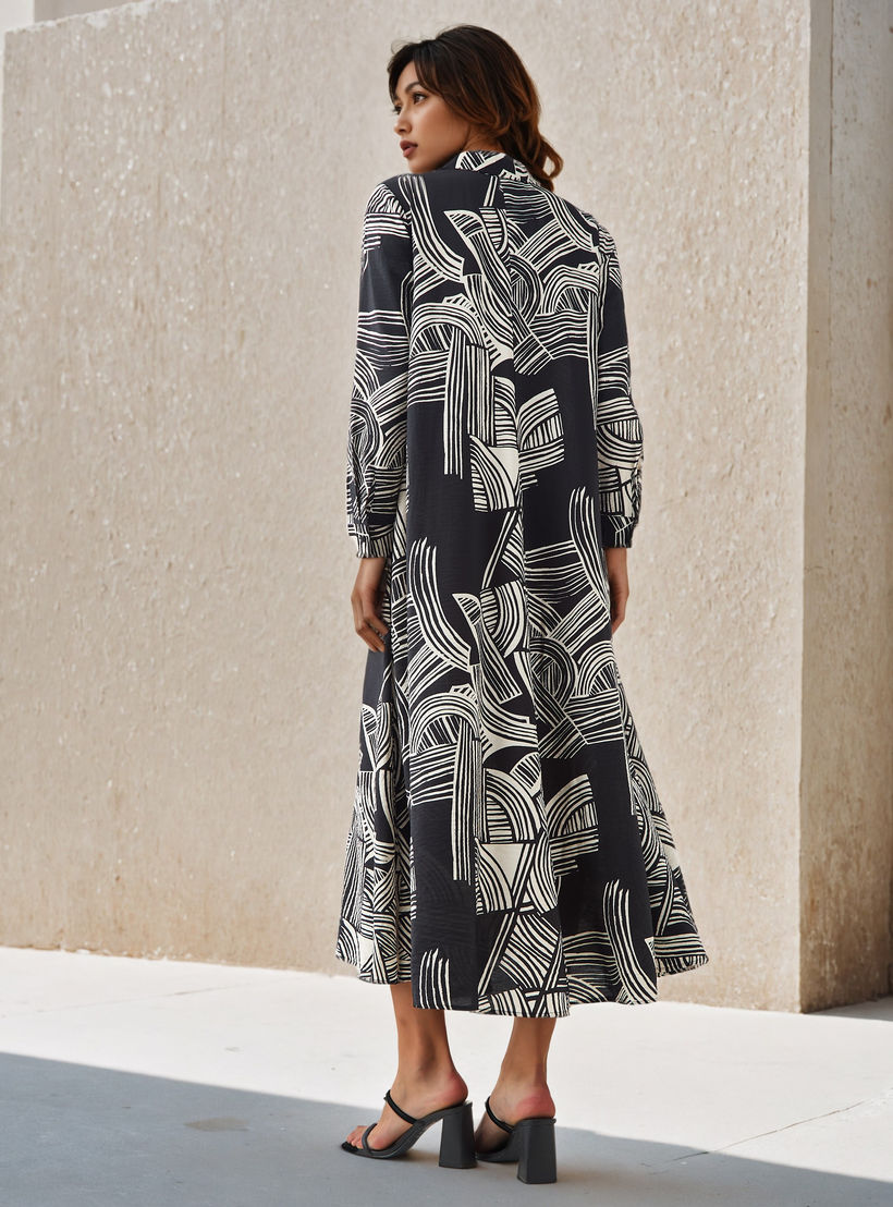 فستان قميص بياقة وطبعات للنساء من آيكونيك-women-clothing-dresses-image-3