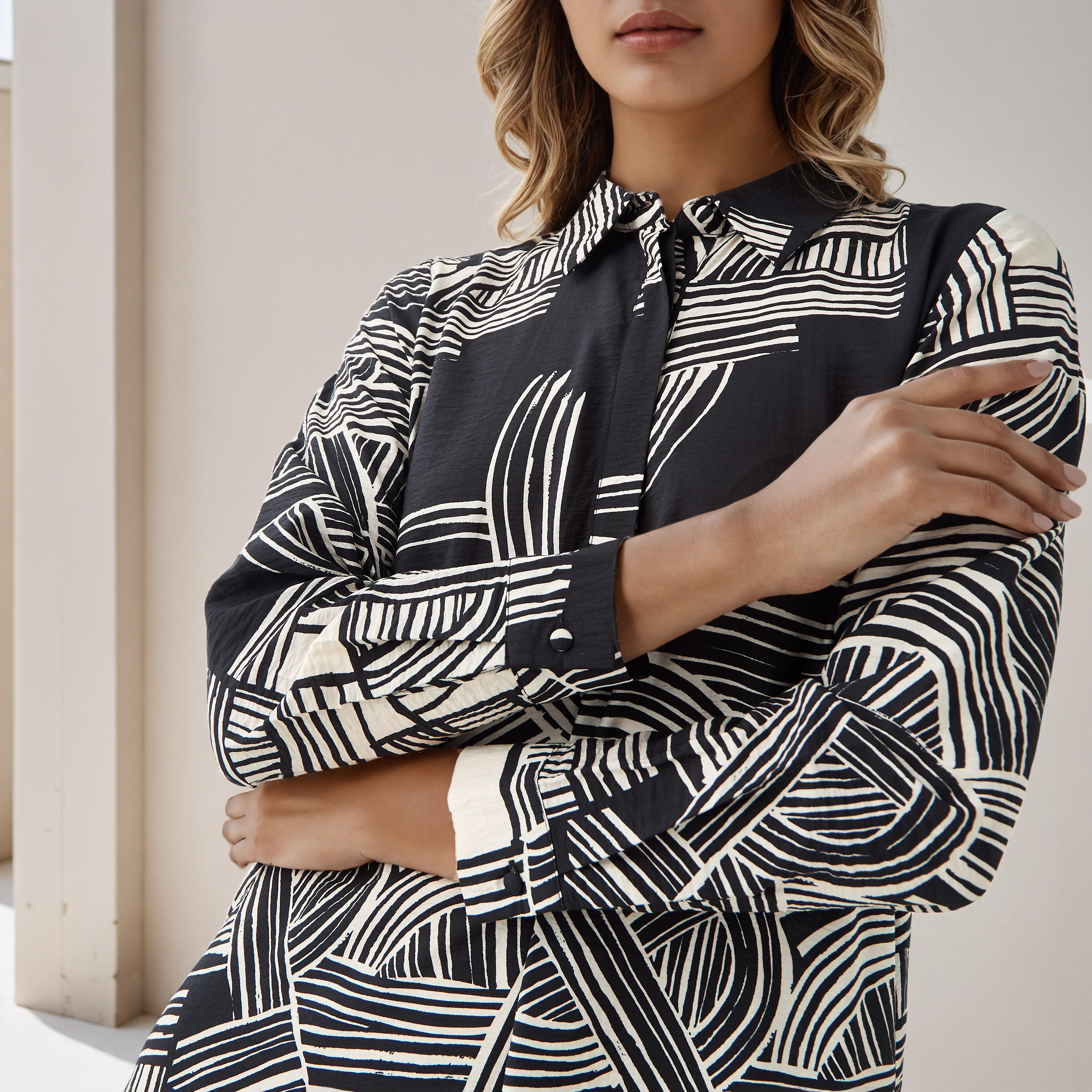 Iconic Printed Shirt Women Dress with Collar-women-clothing-dresses-image-4