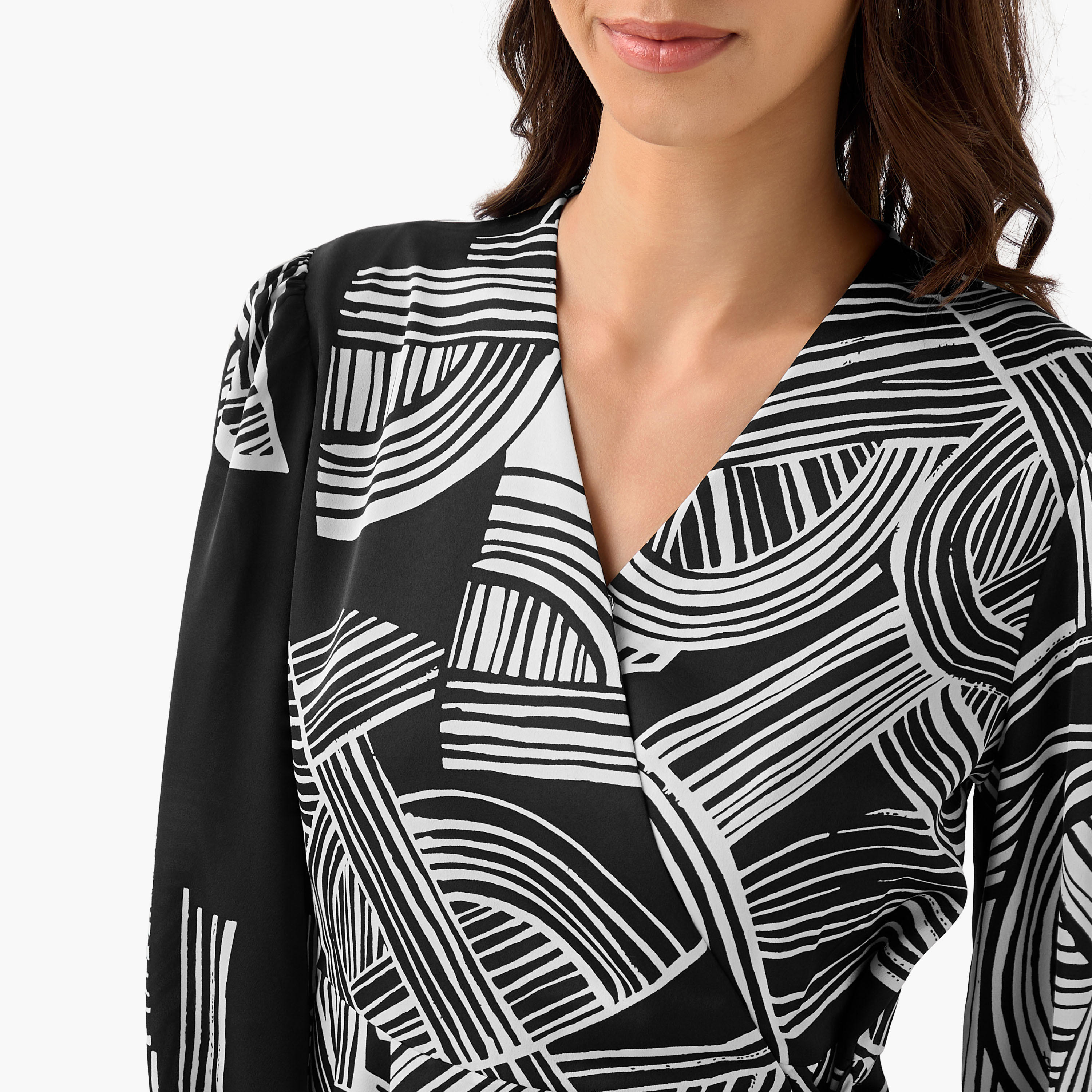 Iconic Regular Fit Wrap Top with Geometric Print-women-clothing-shirtsandblouses-blouses-image-4