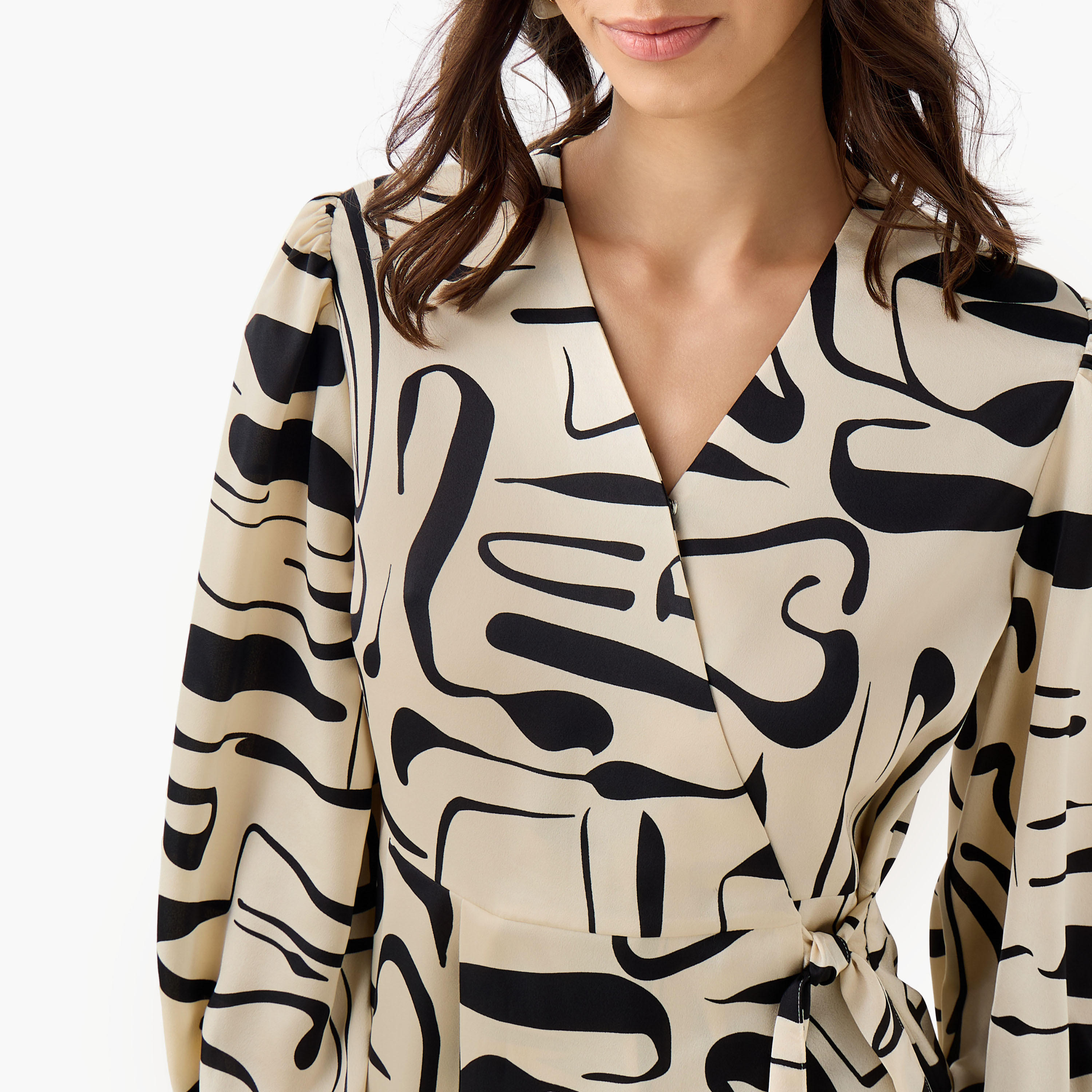 Iconic Regular Fit Wrap Top with Abstract Print-women-clothing-shirtsandblouses-blouses-image-4