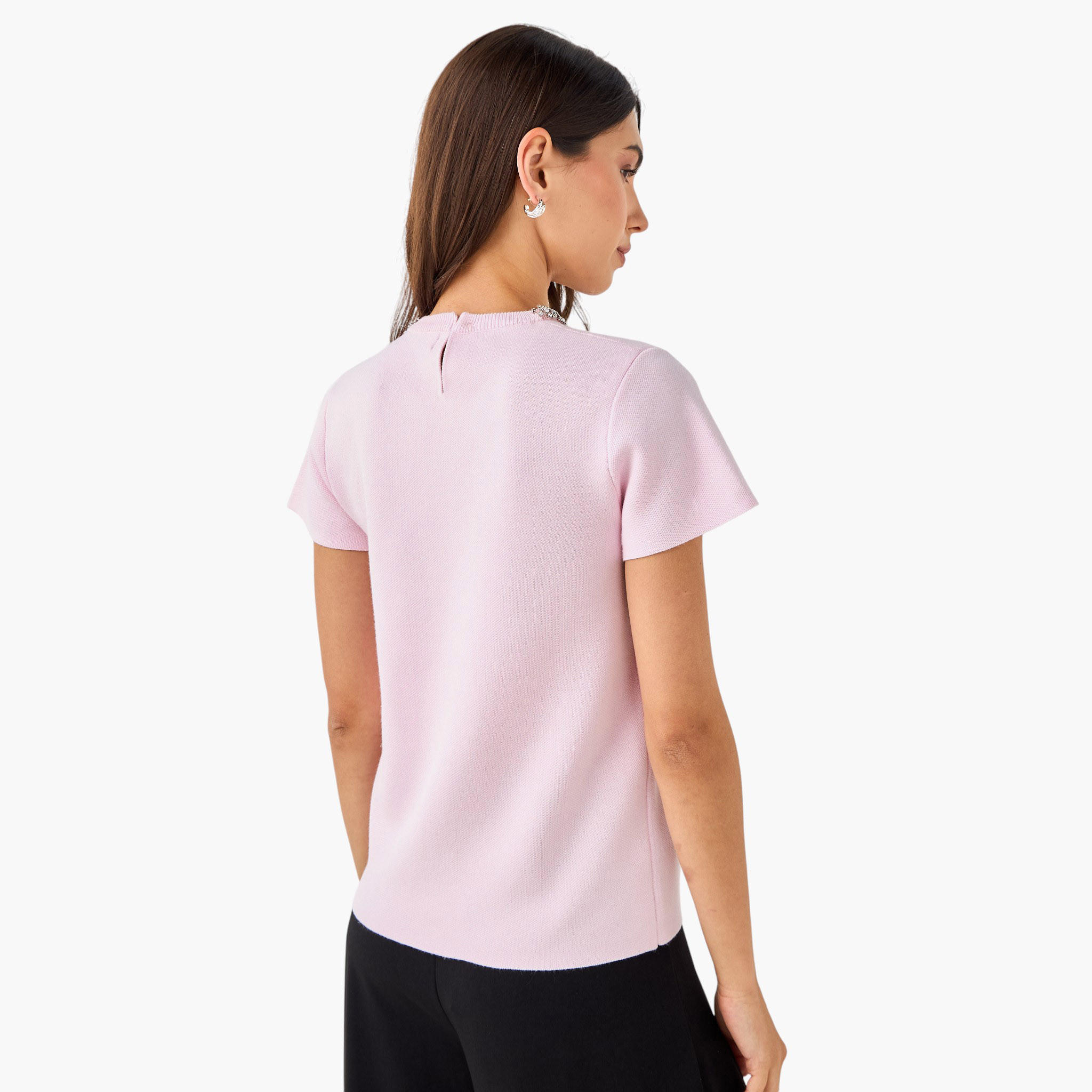 بلوزة مزيّنة بقصّة عادية من أيكونيك-women-clothing-tshirts-image-3