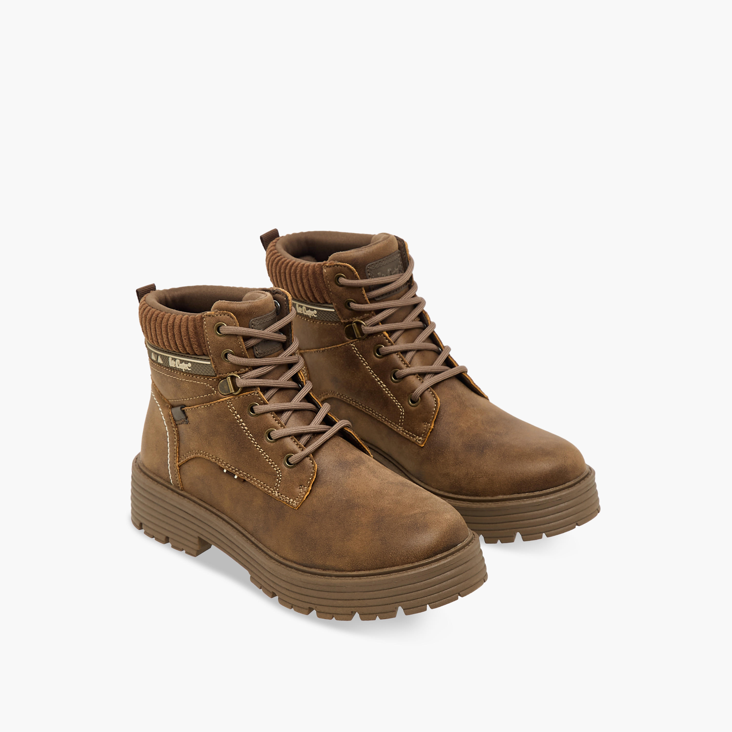 Lee Cooper Women Panelled Lace-Up Ankle Boots-women-shoes-boots-image-1