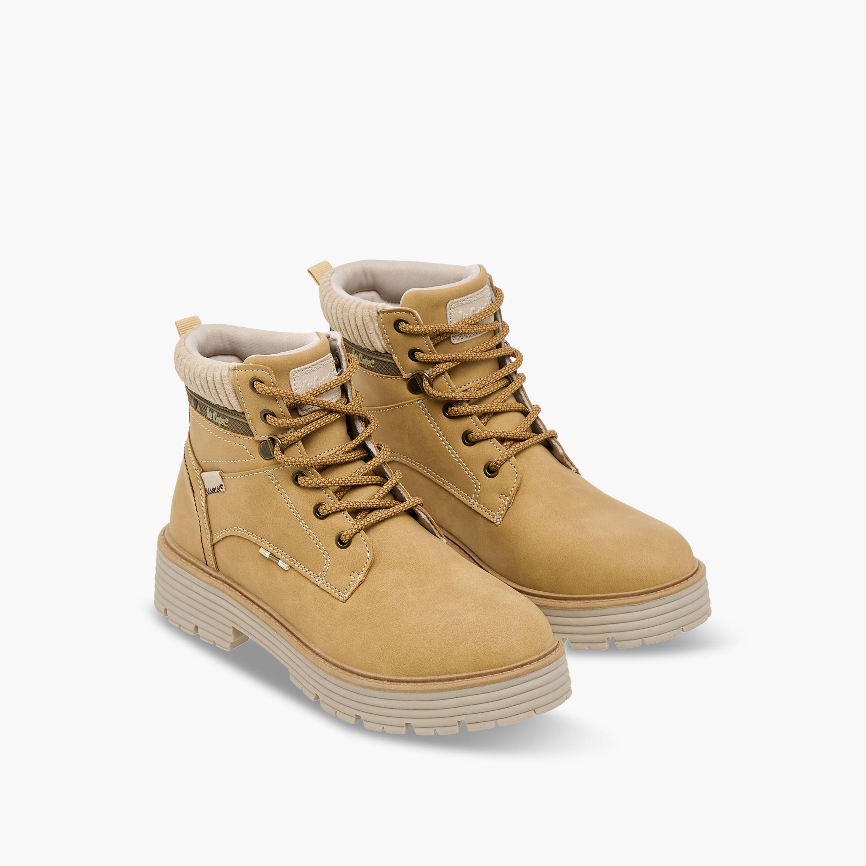 Lee Cooper Women Panelled Lace-Up Ankle Boots-women-shoes-boots-image-1