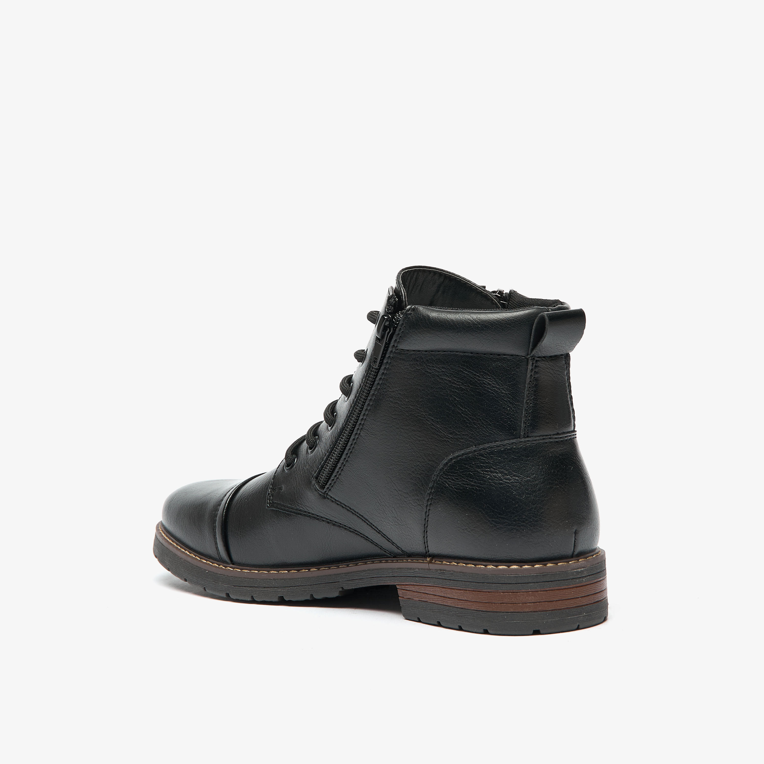 LBL By Shoexpress Textured Chukka Boots with Zip Closure-men-shoes-boots-image-2