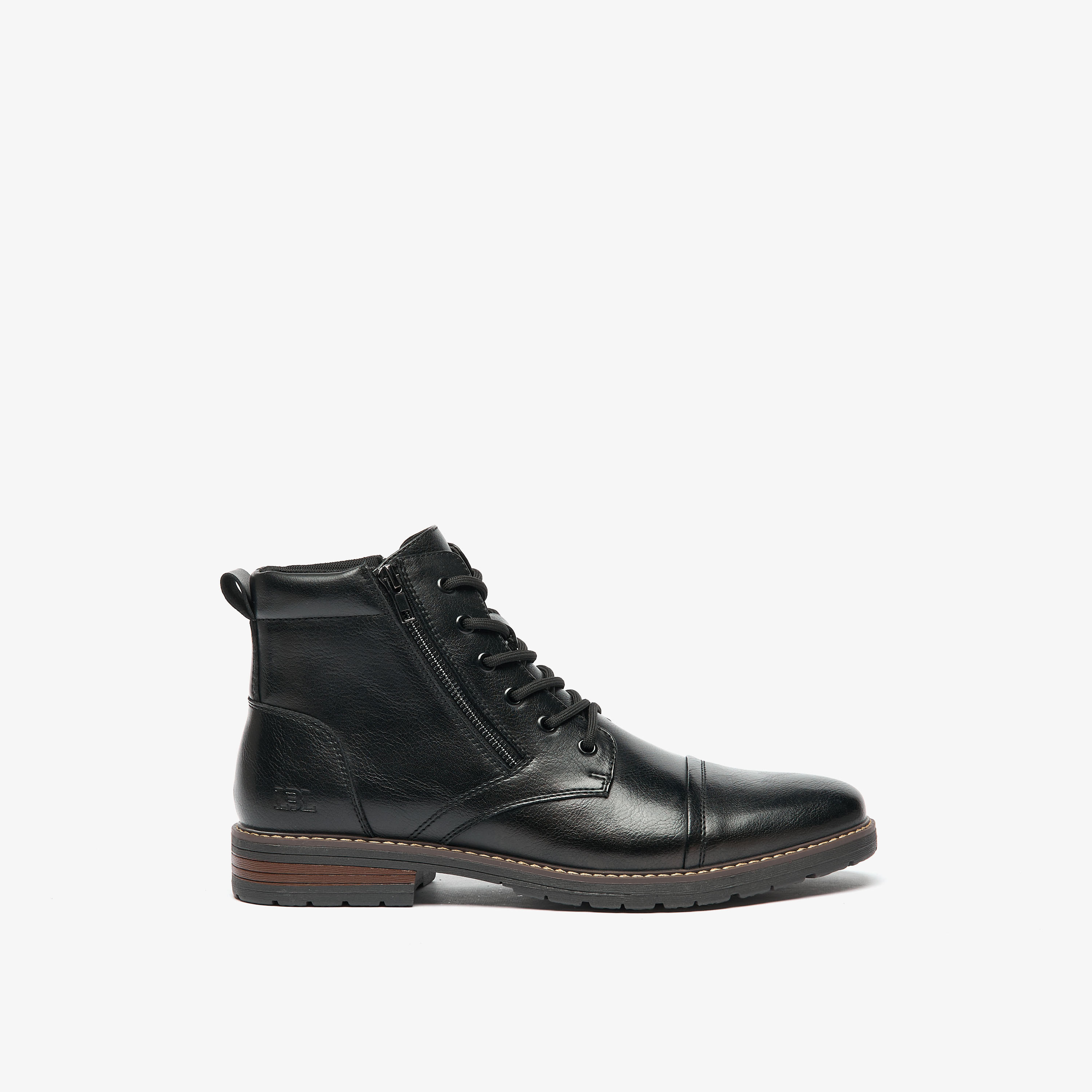 LBL By Shoexpress Textured Chukka Boots with Zip Closure-men-shoes-boots-image-3
