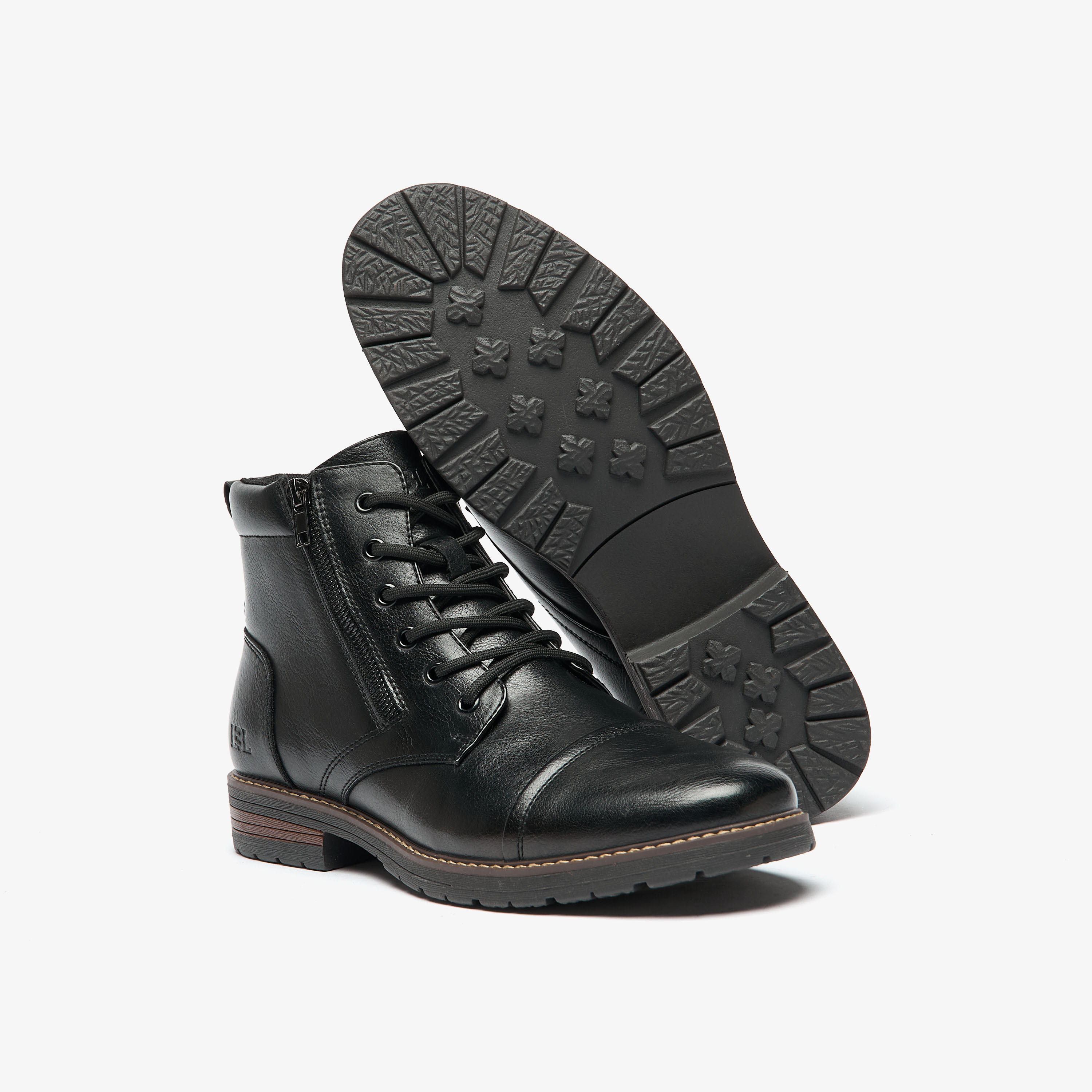 LBL By Shoexpress Textured Chukka Boots with Zip Closure-men-shoes-boots-image-4