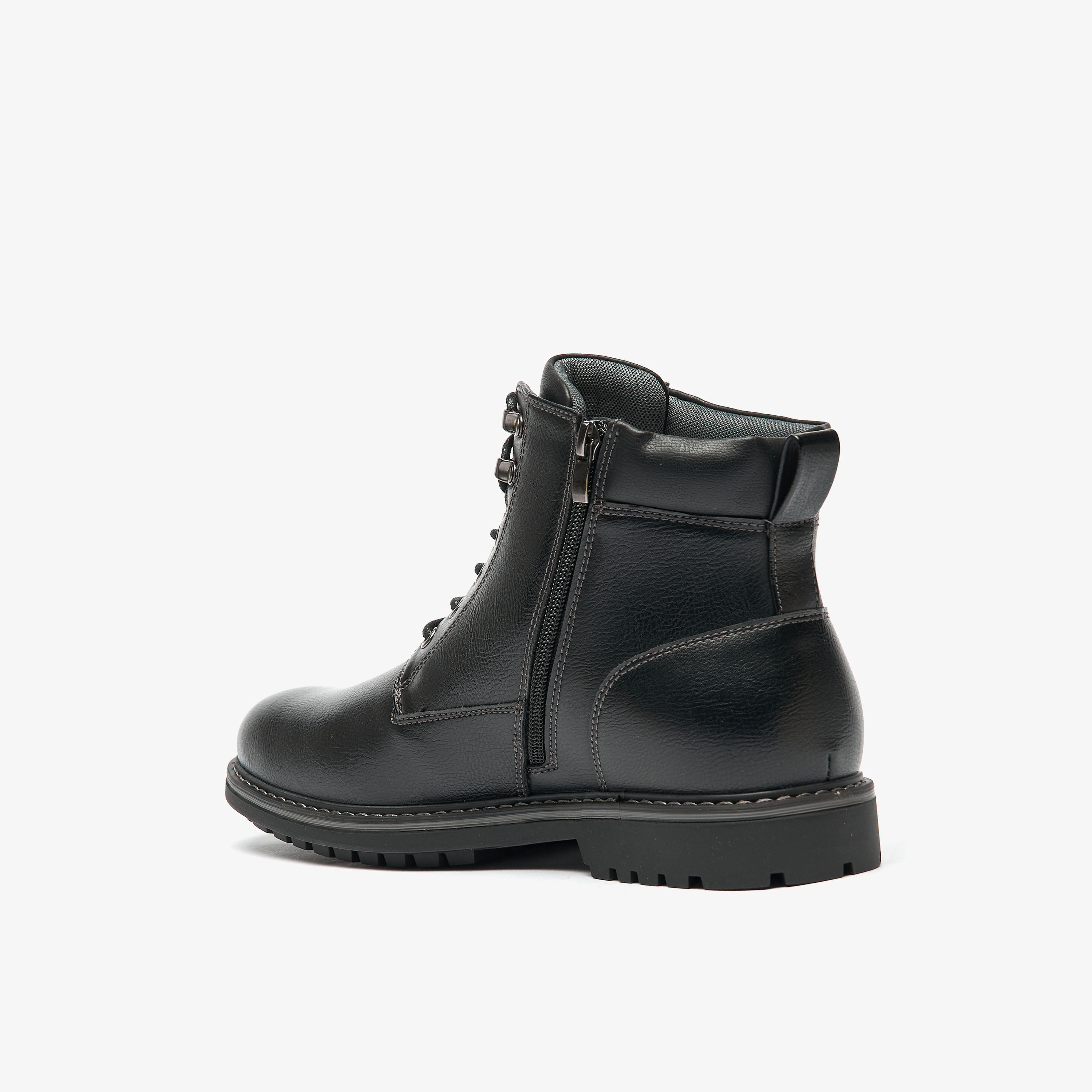 LBL By Shoexpress Textured Chukka Boots with Zip Closure-men-shoes-boots-image-2