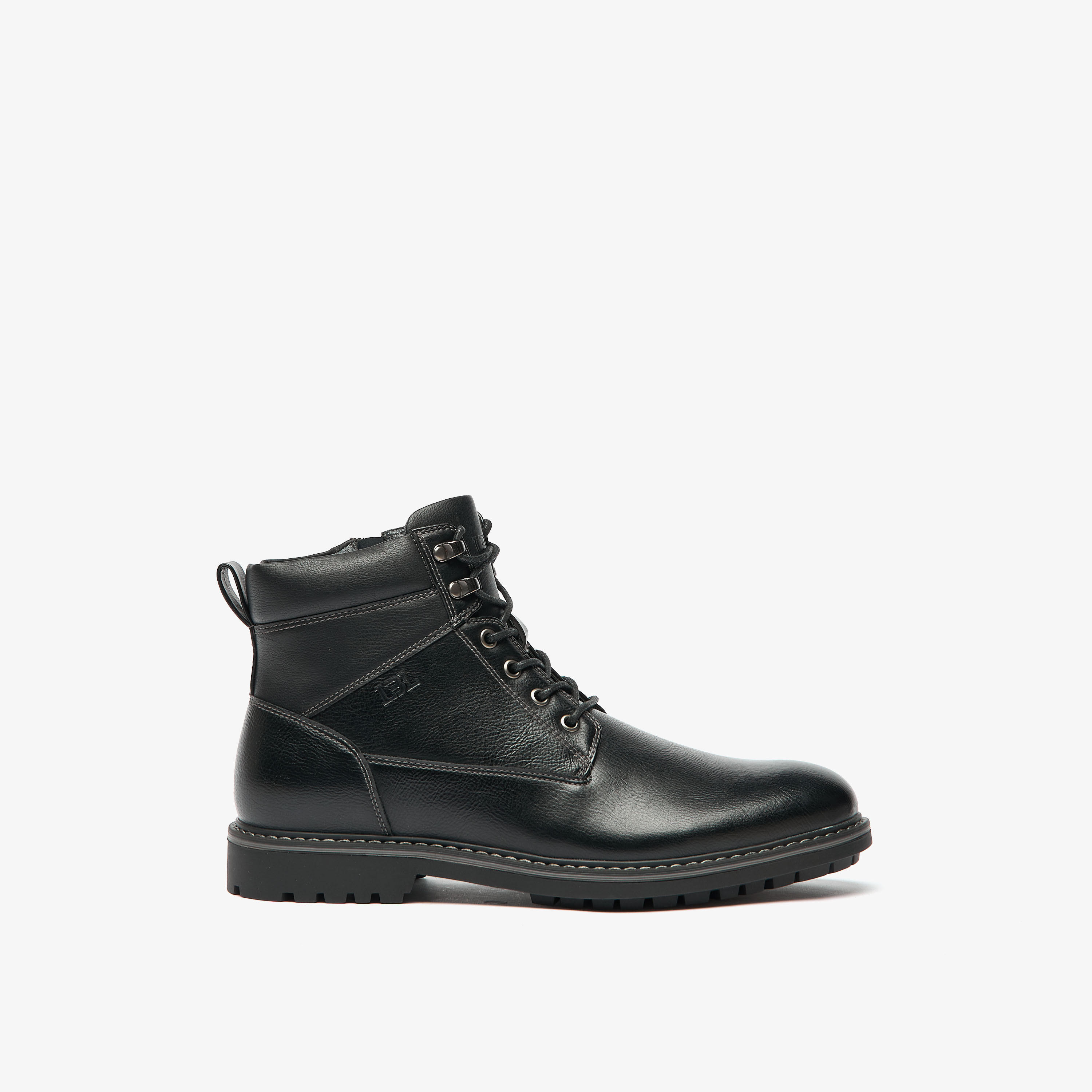 LBL By Shoexpress Textured Chukka Boots with Zip Closure-men-shoes-boots-image-3