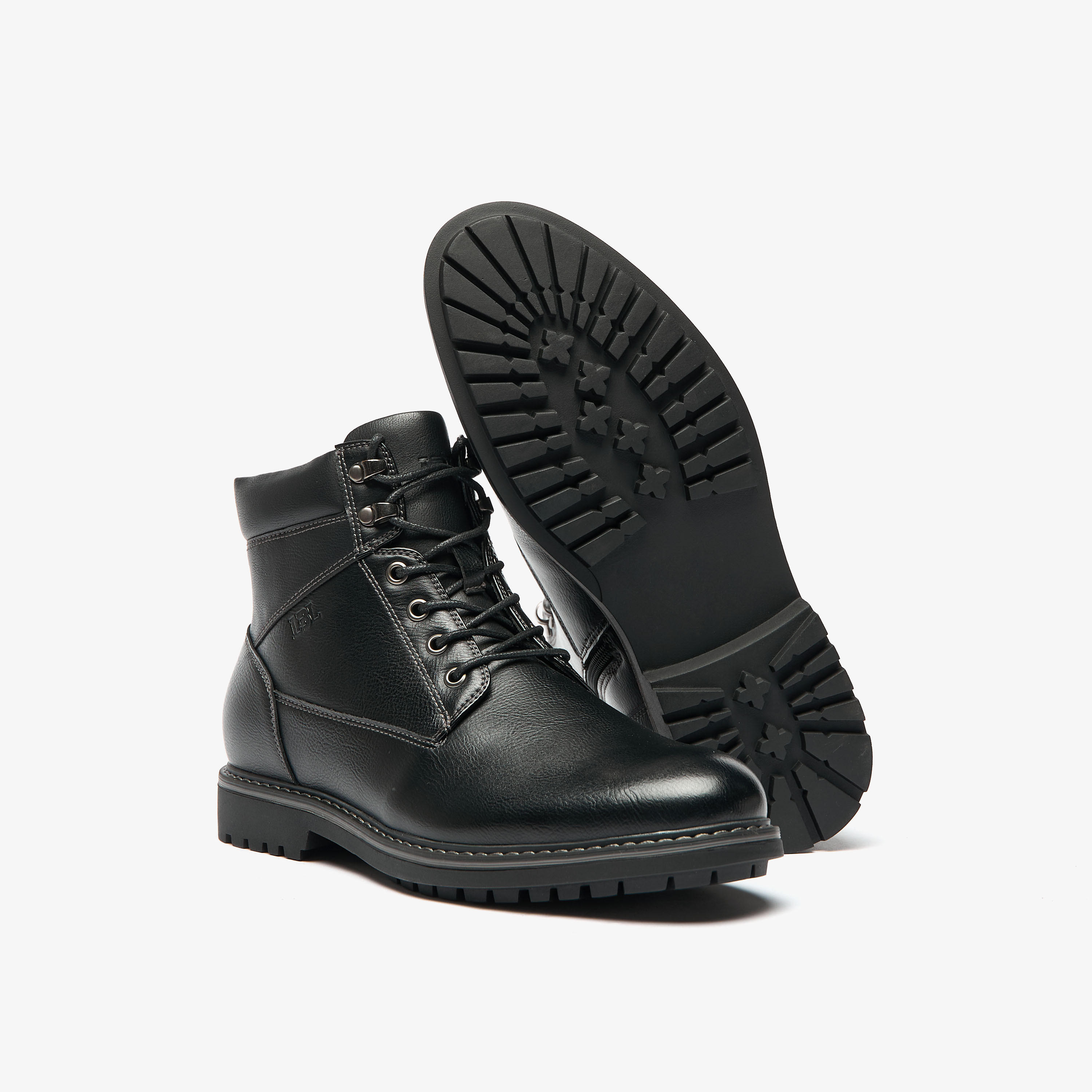 LBL By Shoexpress Textured Chukka Boots with Zip Closure-men-shoes-boots-image-4
