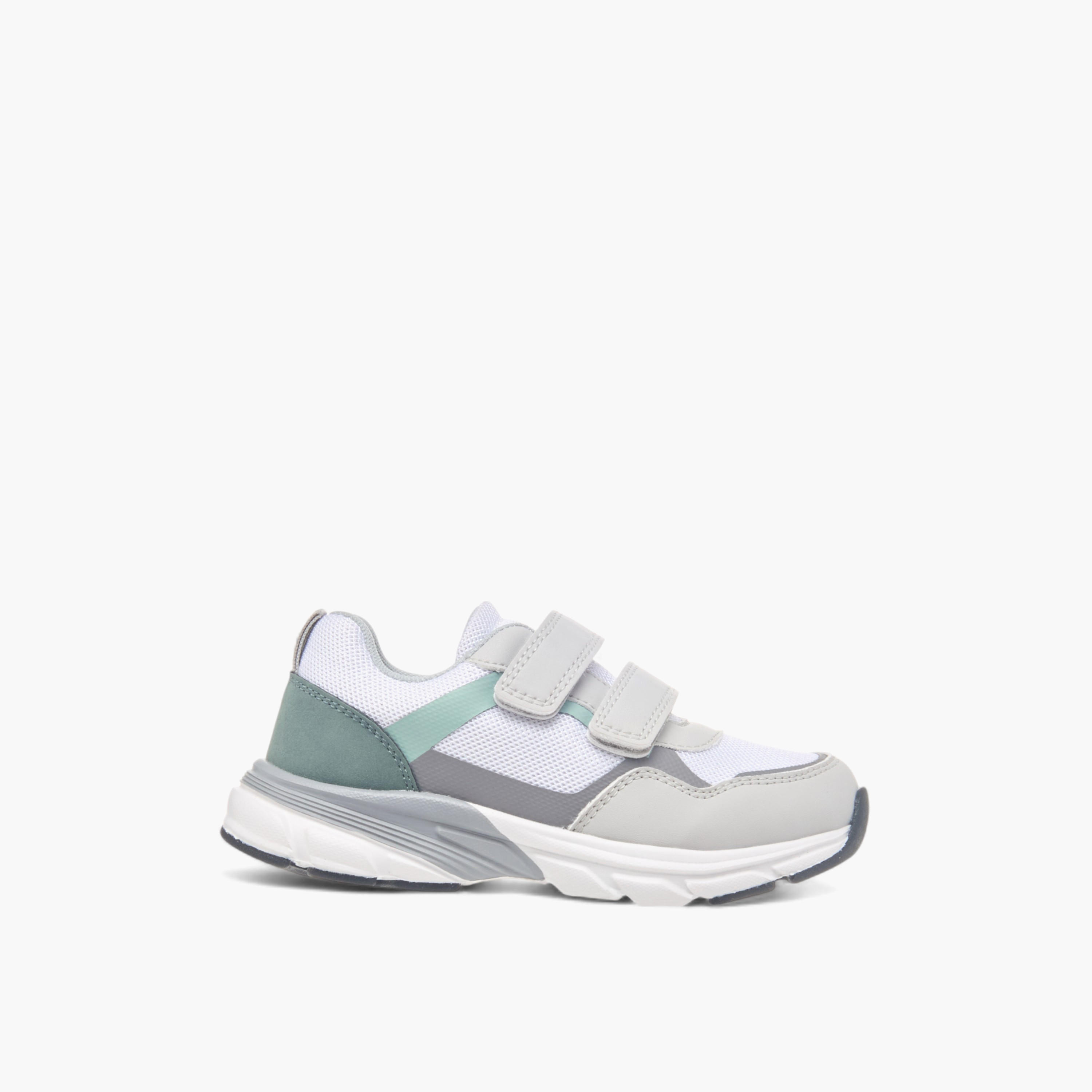Juniors Colourblock Ankle Sneakers with Hook and Loop Closure-boys-shoes-sneakers-image-2