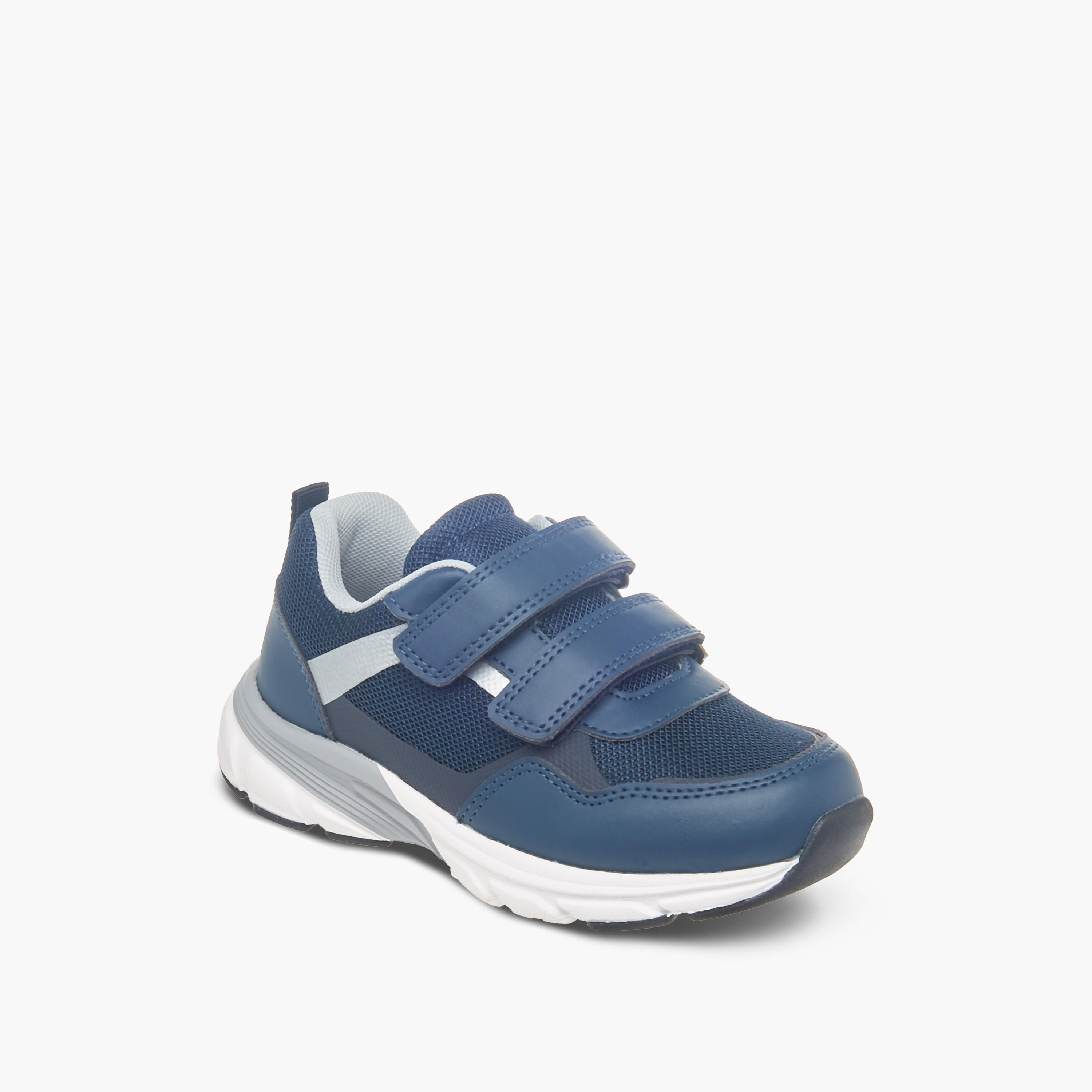 Juniors Colourblock Ankle Sneakers with Hook and Loop Closure-boys-shoes-sneakers-image-2