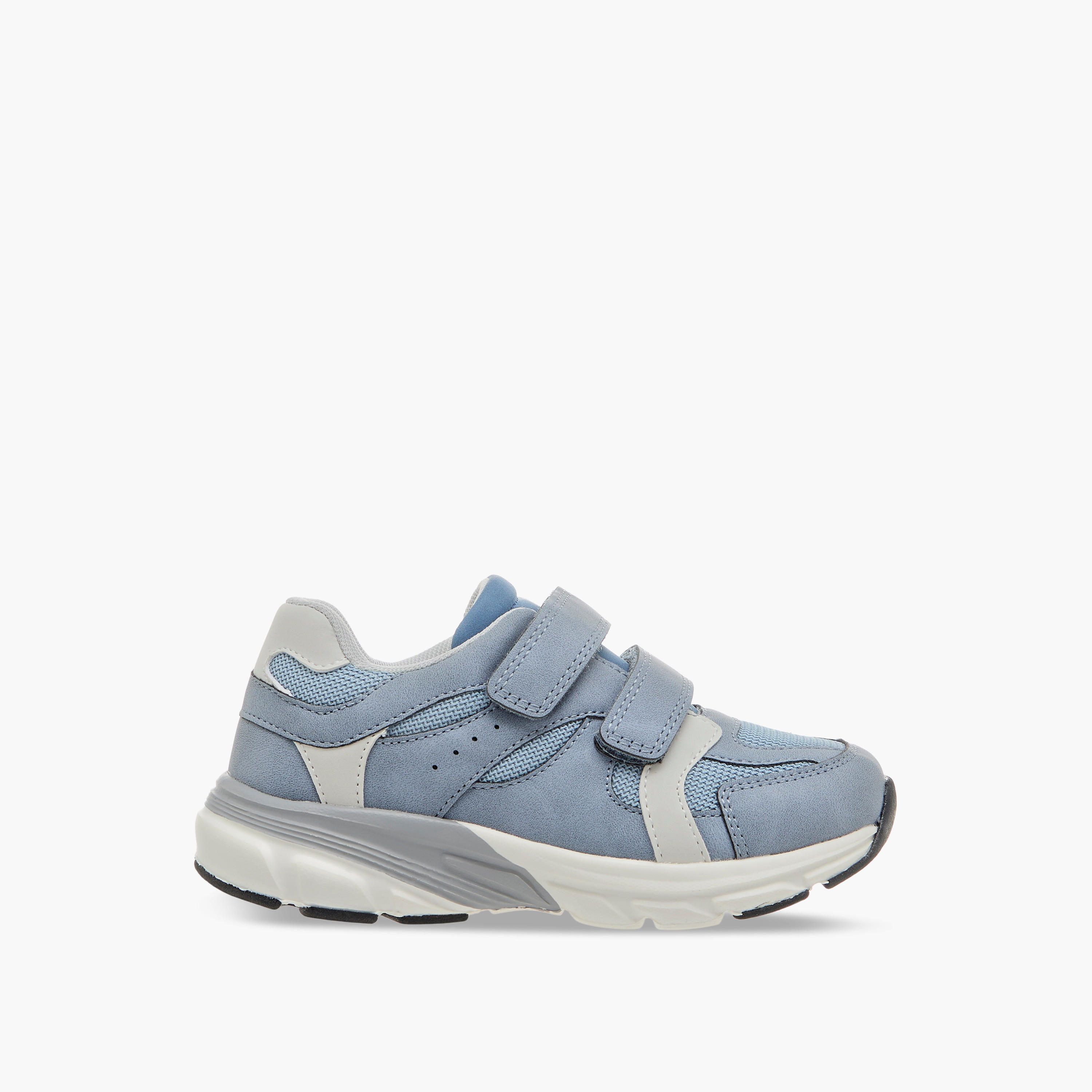 Juniors Panelled Sneakers with Hook and Loop Closure-boys-shoes-sneakers-image-3