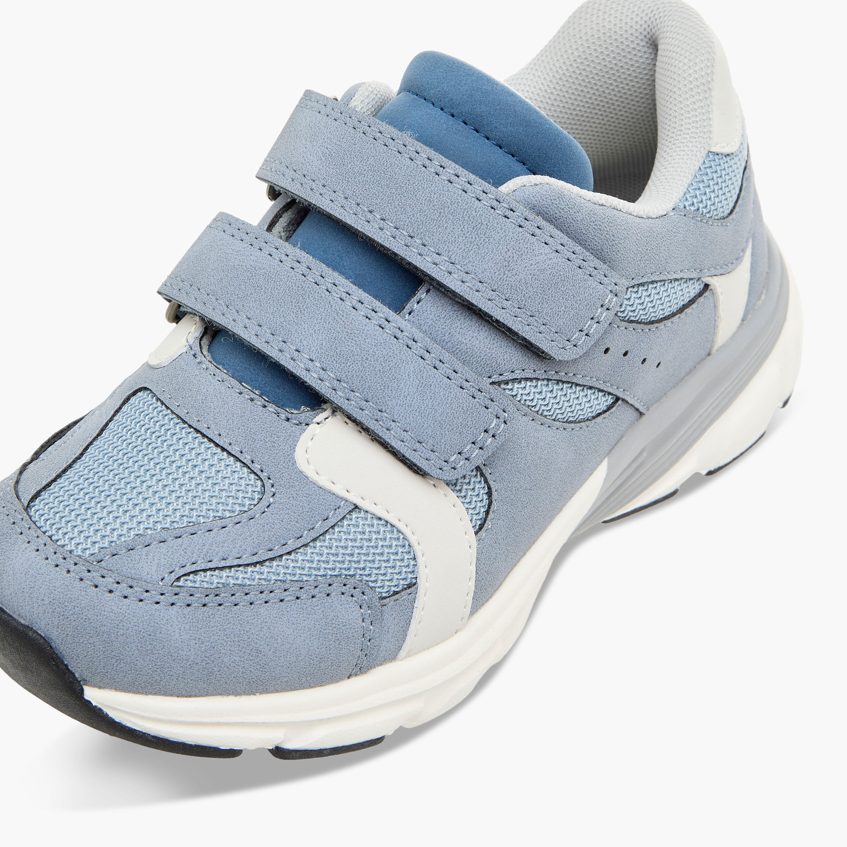 Juniors Panelled Sneakers with Hook and Loop Closure-boys-shoes-sneakers-image-4