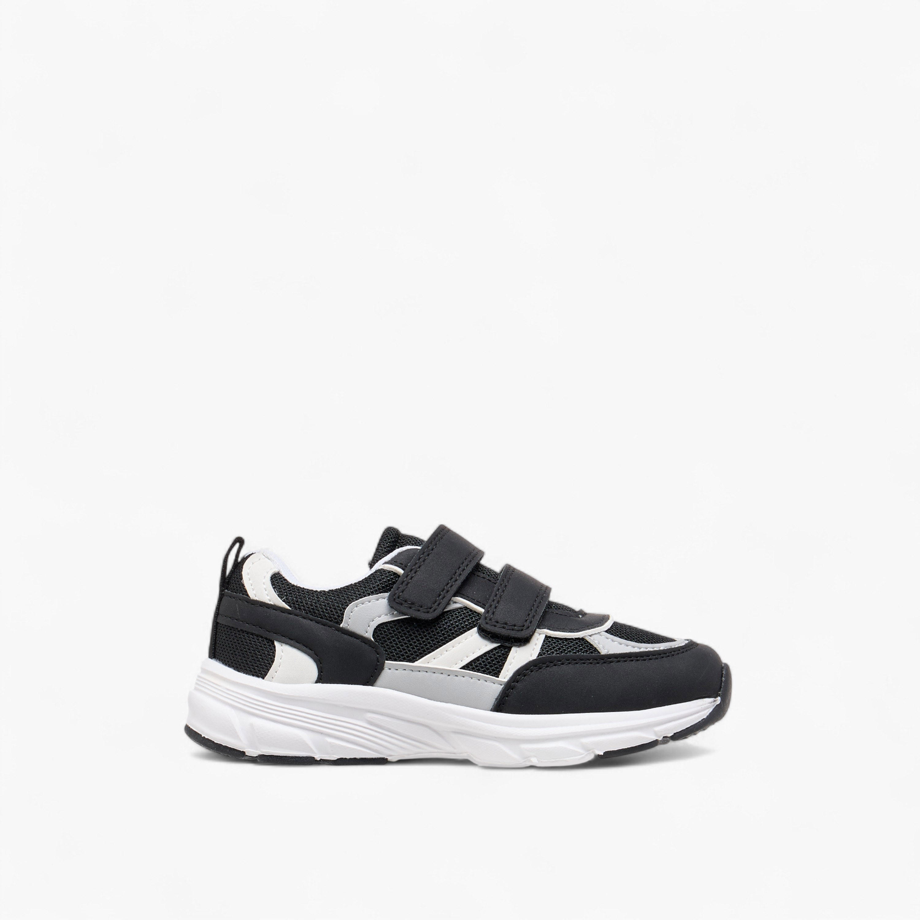 Juniors Panelled Sneakers with Hook and Loop Closure-boys-shoes-sneakers-image-3