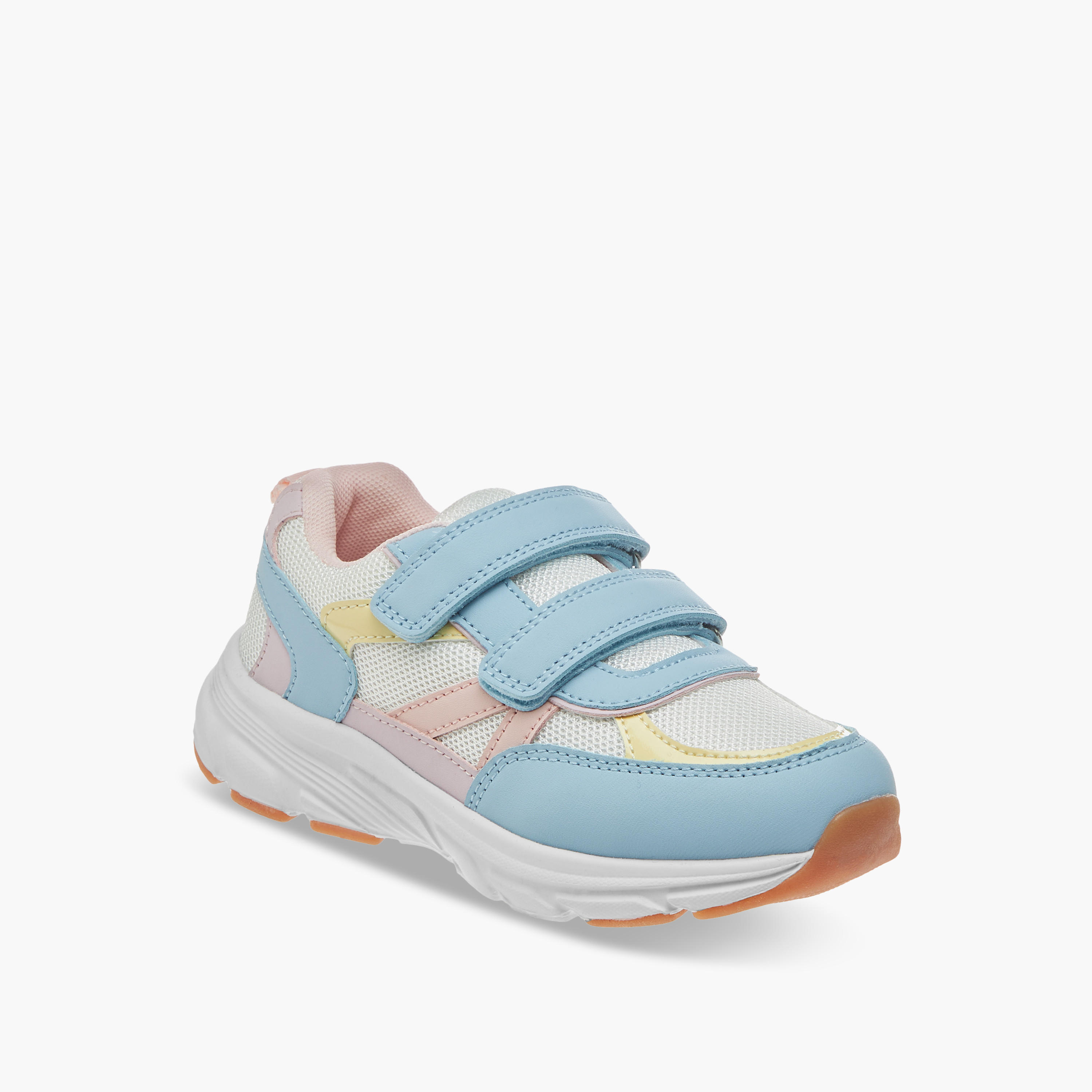 Juniors Panelled Sneakers with Hook and Loop Closure-girls-shoes-sneakers-image-2