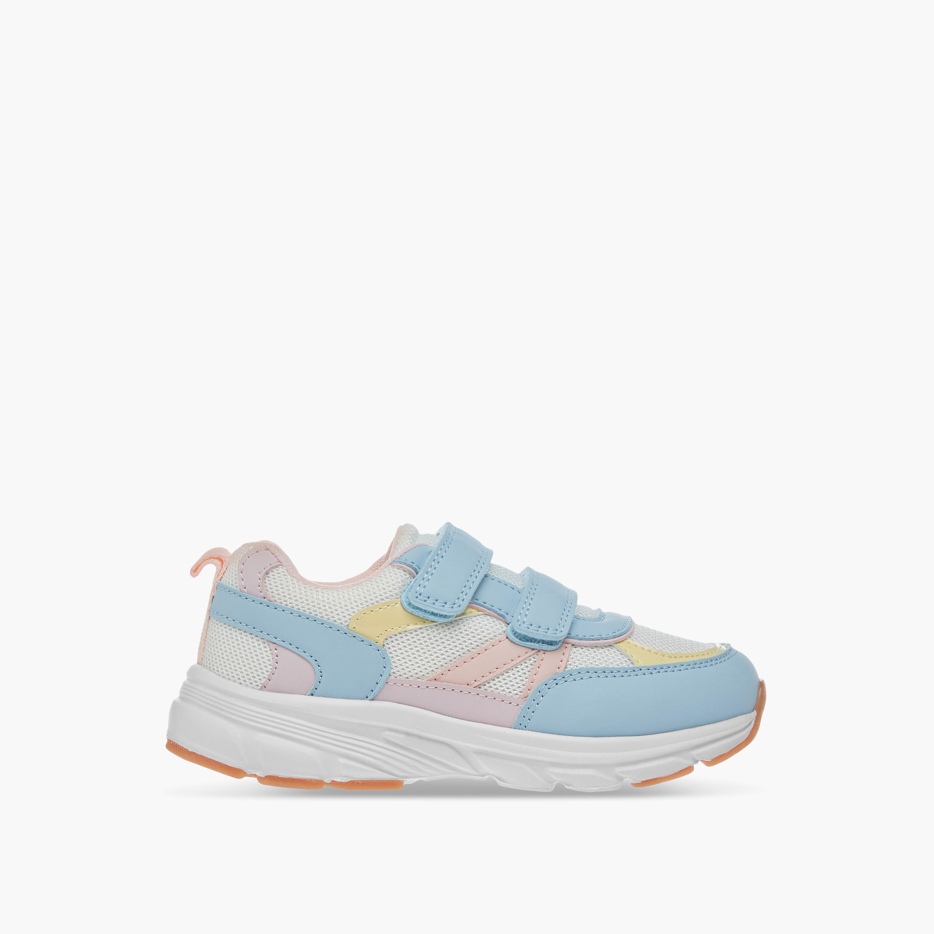 Juniors Panelled Sneakers with Hook and Loop Closure-girls-shoes-sneakers-image-3