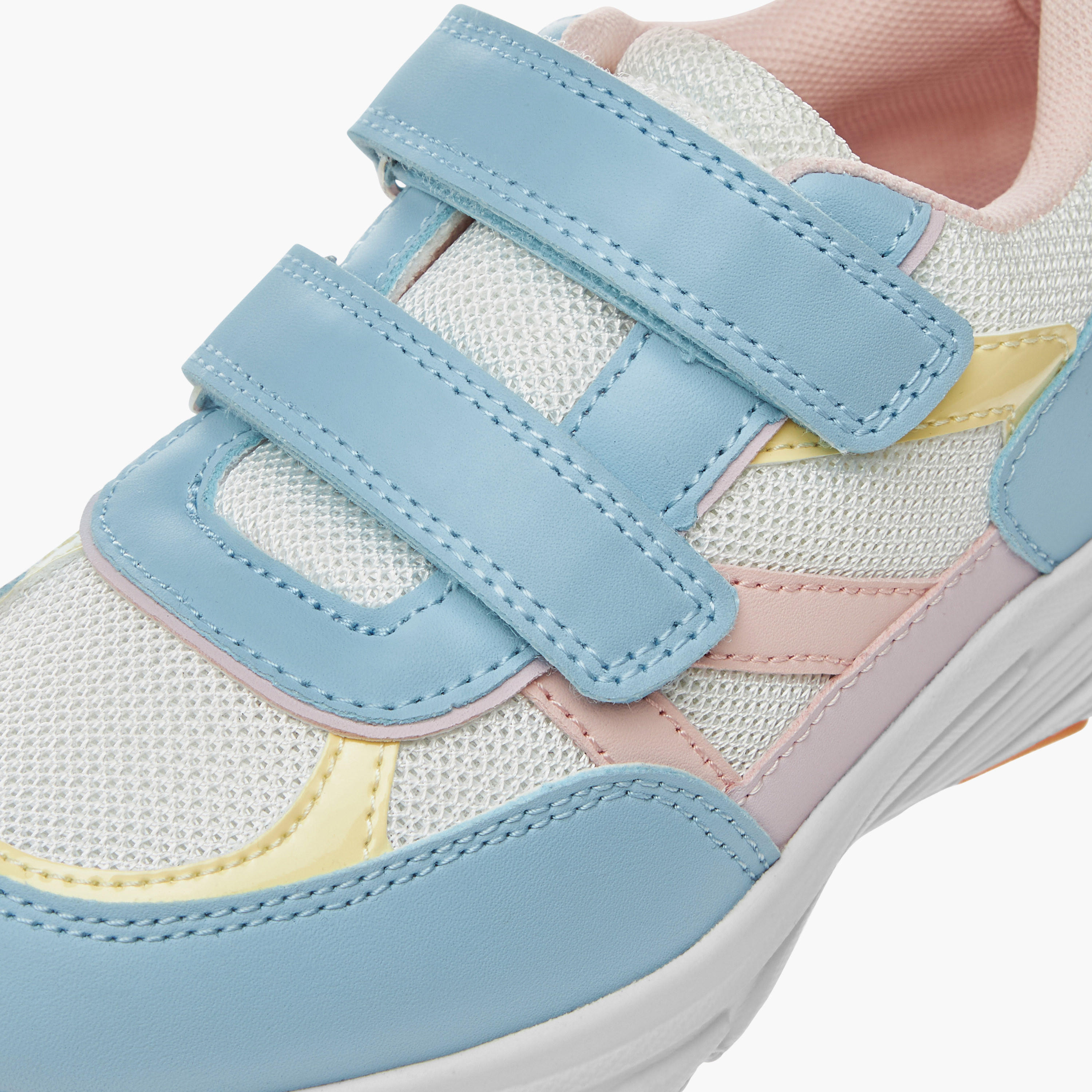 Juniors Panelled Sneakers with Hook and Loop Closure-girls-shoes-sneakers-image-4