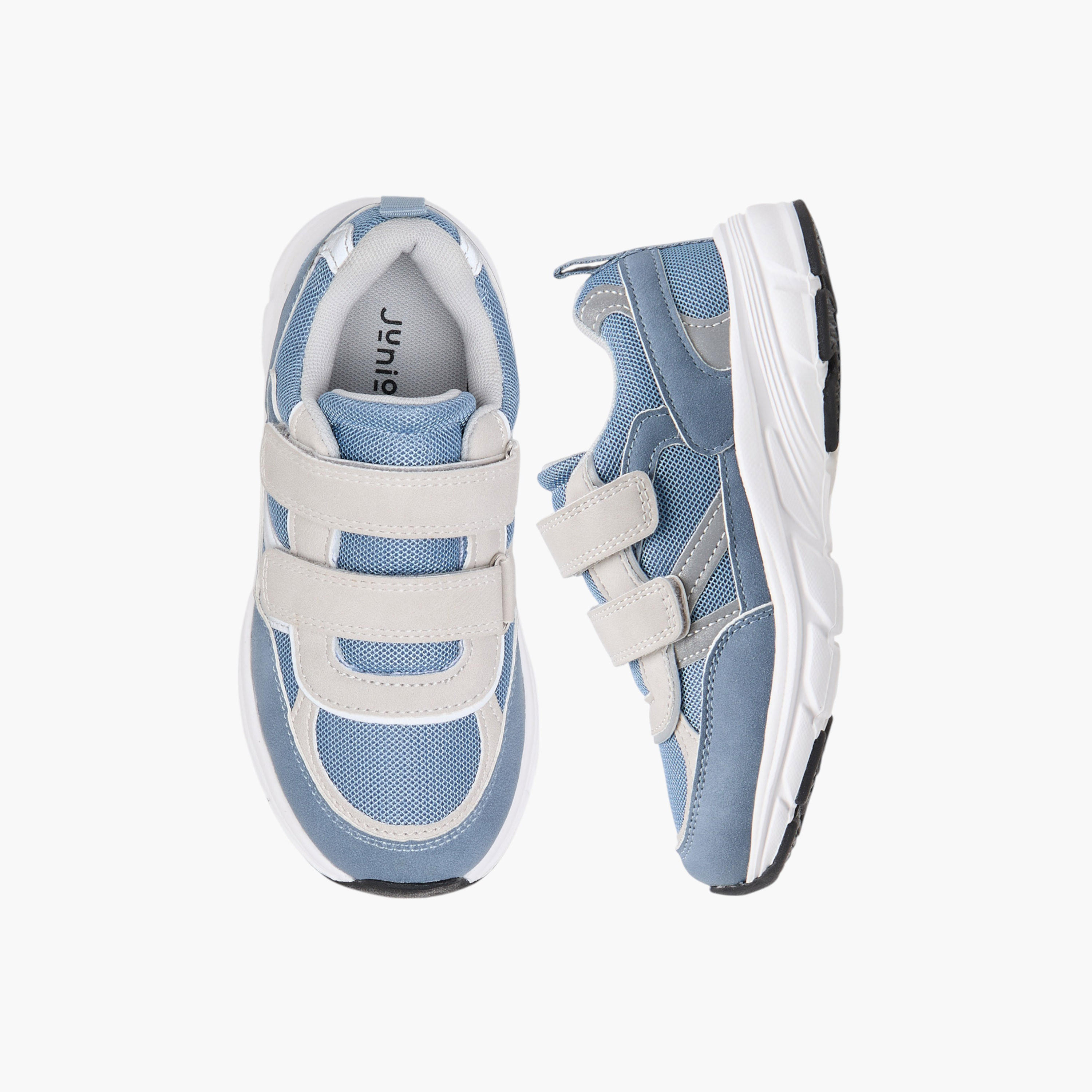 Juniors Panelled Sneakers with Hook and Loop Closure-boys-shoes-sneakers-image-1