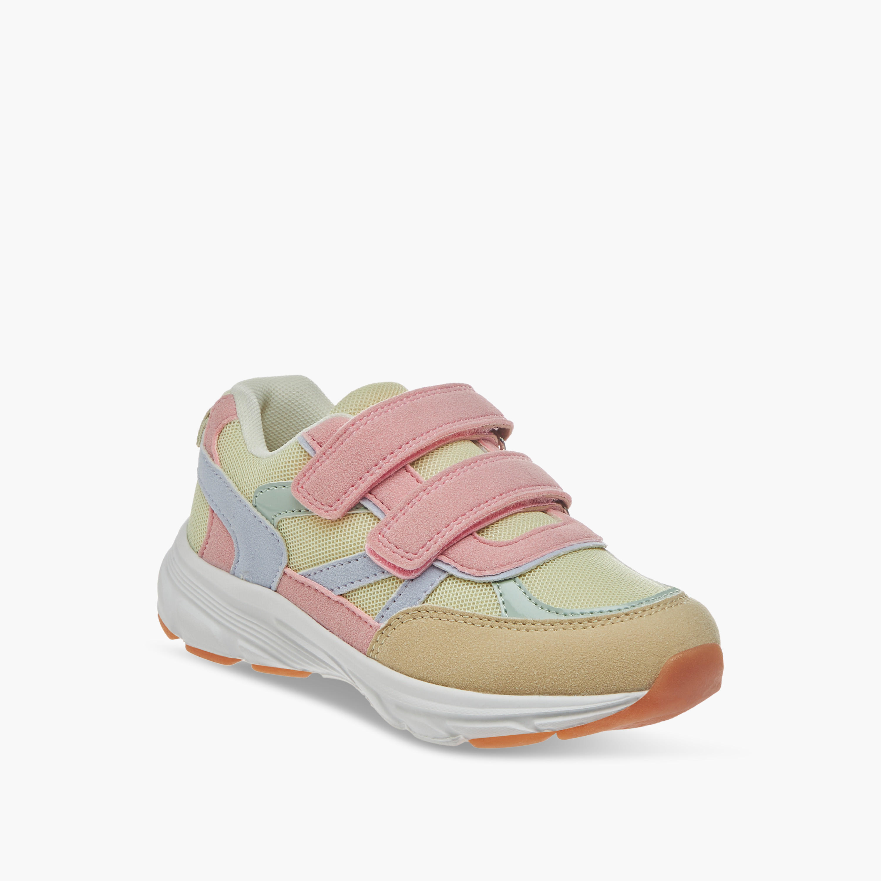 Juniors Colourblock Sneakers with Hook and Loop Closure-girls-shoes-sneakers-image-2