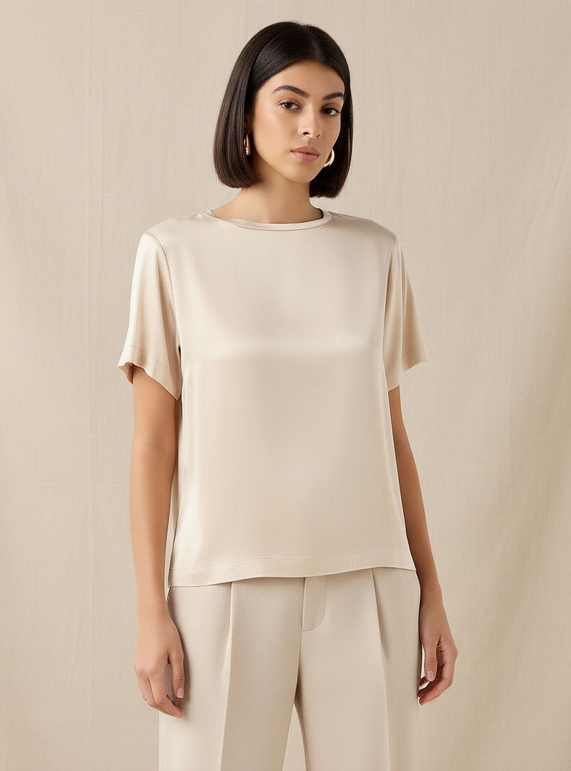 Iconic Regular Fit Viscose T-shirt-women-clothing-coordsets-image-1