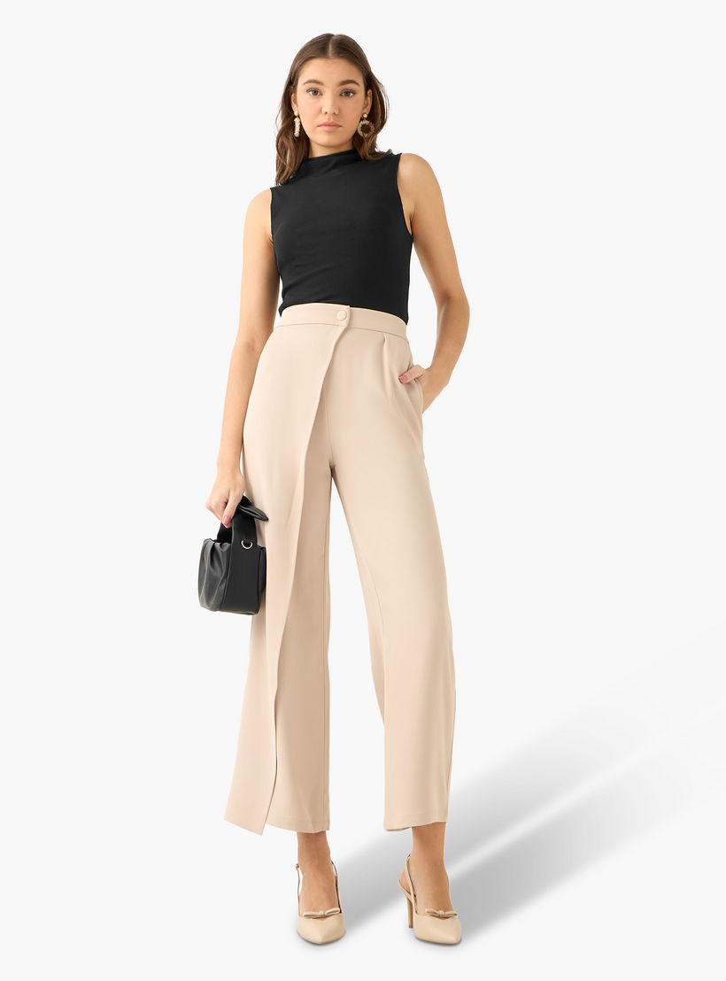 Iconic Straight Fit Button Waist Wrap Pants-women-clothing-coordsets-image-3