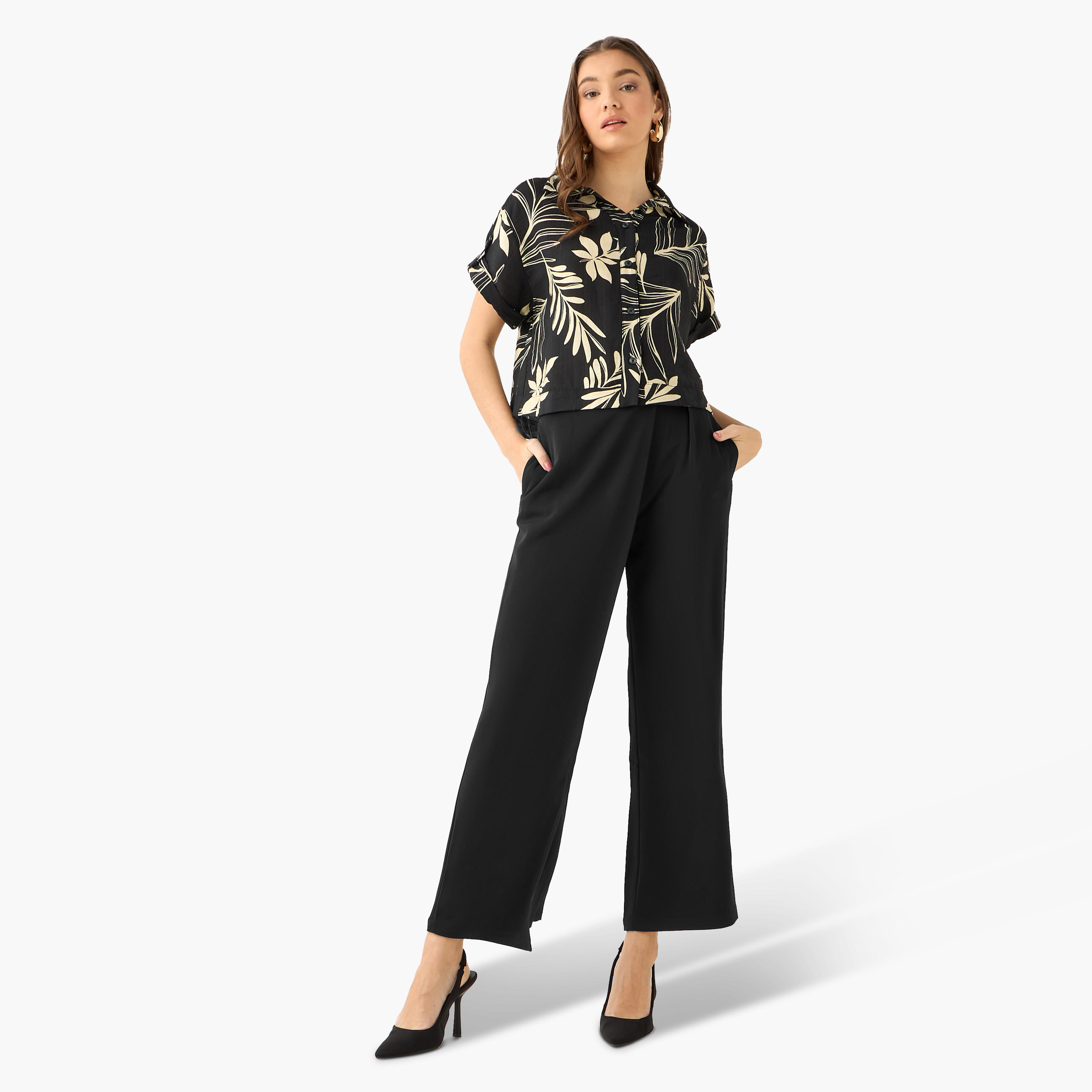 Iconic Straight Fit Button Waist Wrap Pants-women-clothing-coordsets-image-3