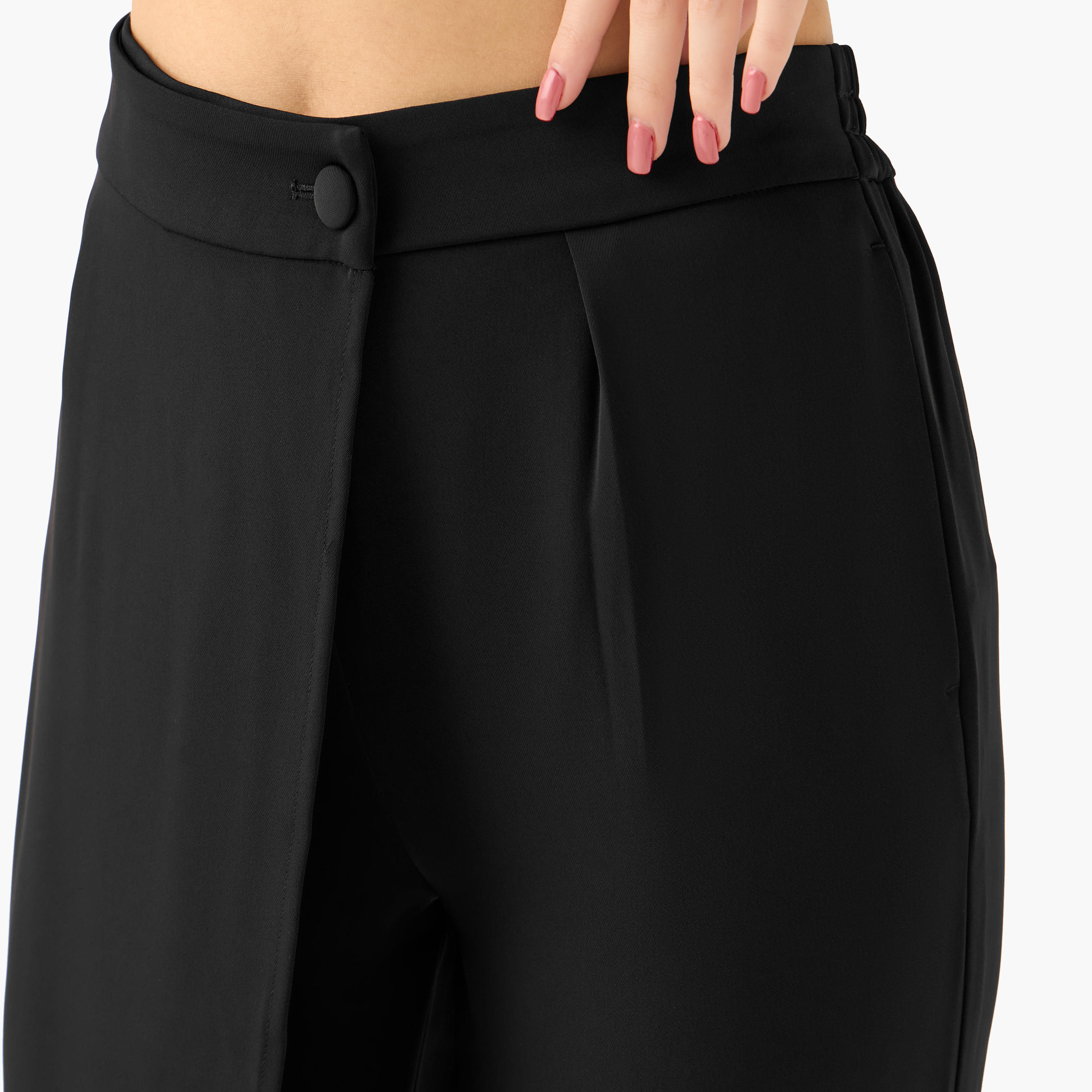 Iconic Straight Fit Button Waist Wrap Pants-women-clothing-coordsets-image-5