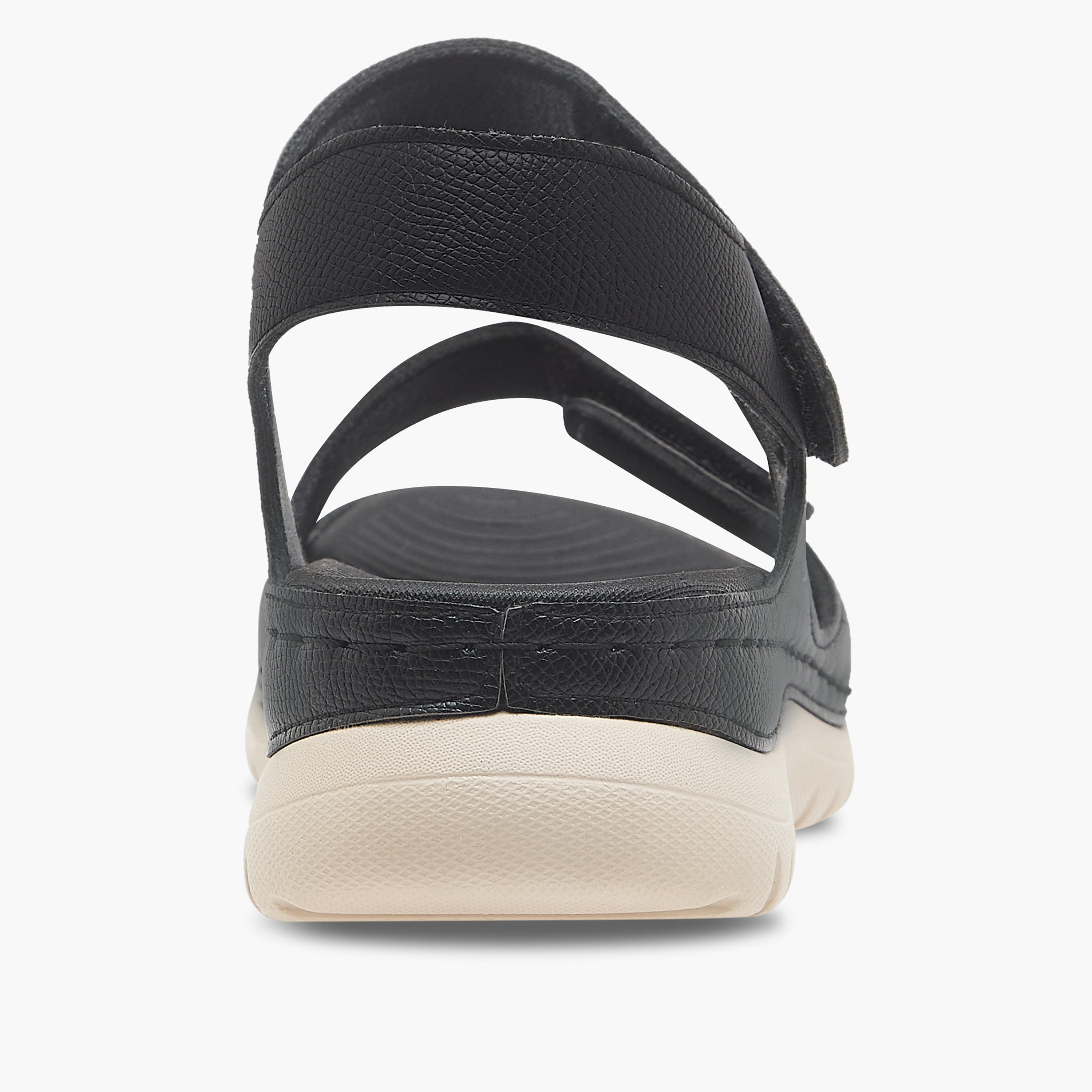 Le Confort Textured Comfort Sandals with Hook and Loop Closure-women-shoes-flats-sandals-image-4