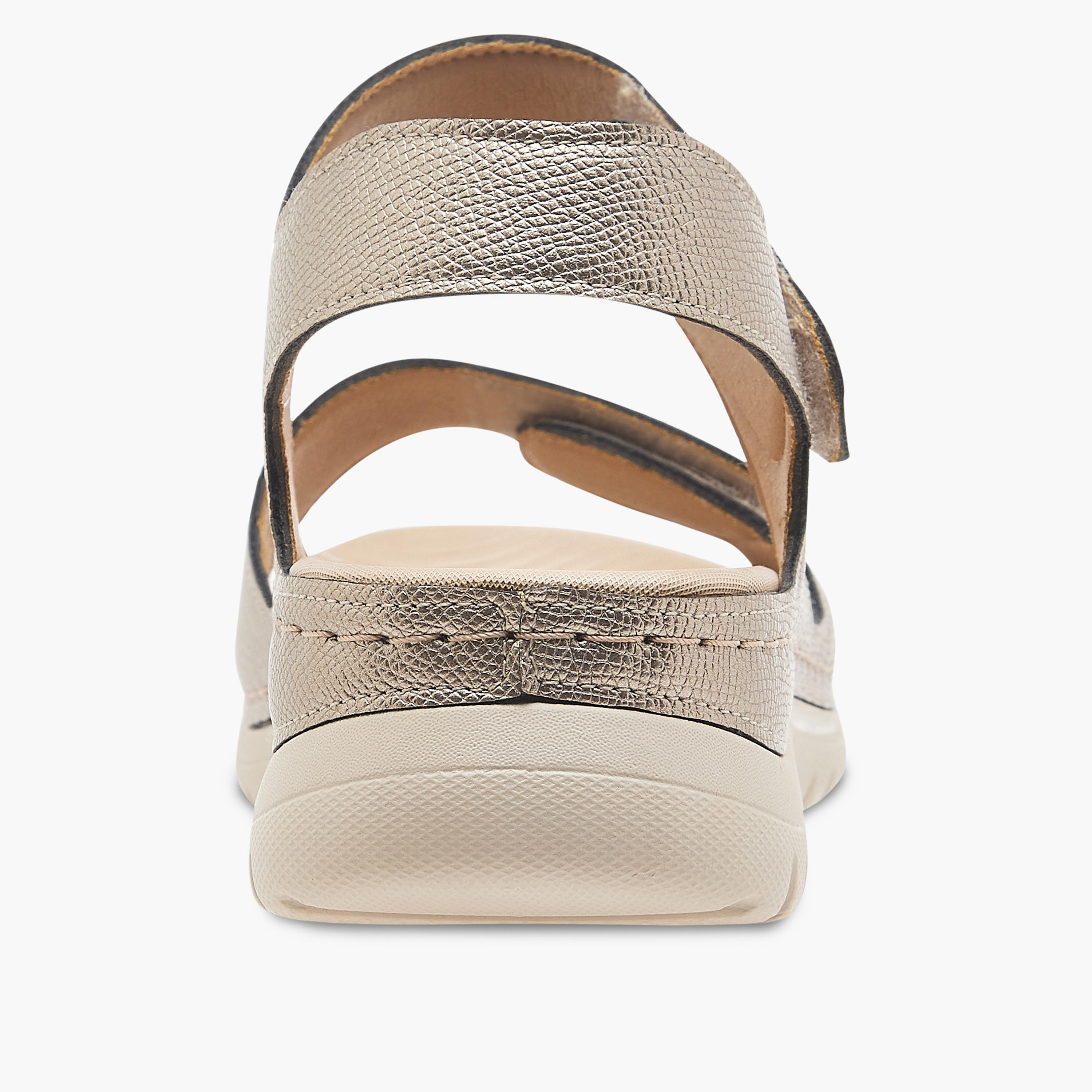 Le Confort Textured Comfort Sandals with Hook and Loop Closure-women-shoes-flats-sandals-image-4