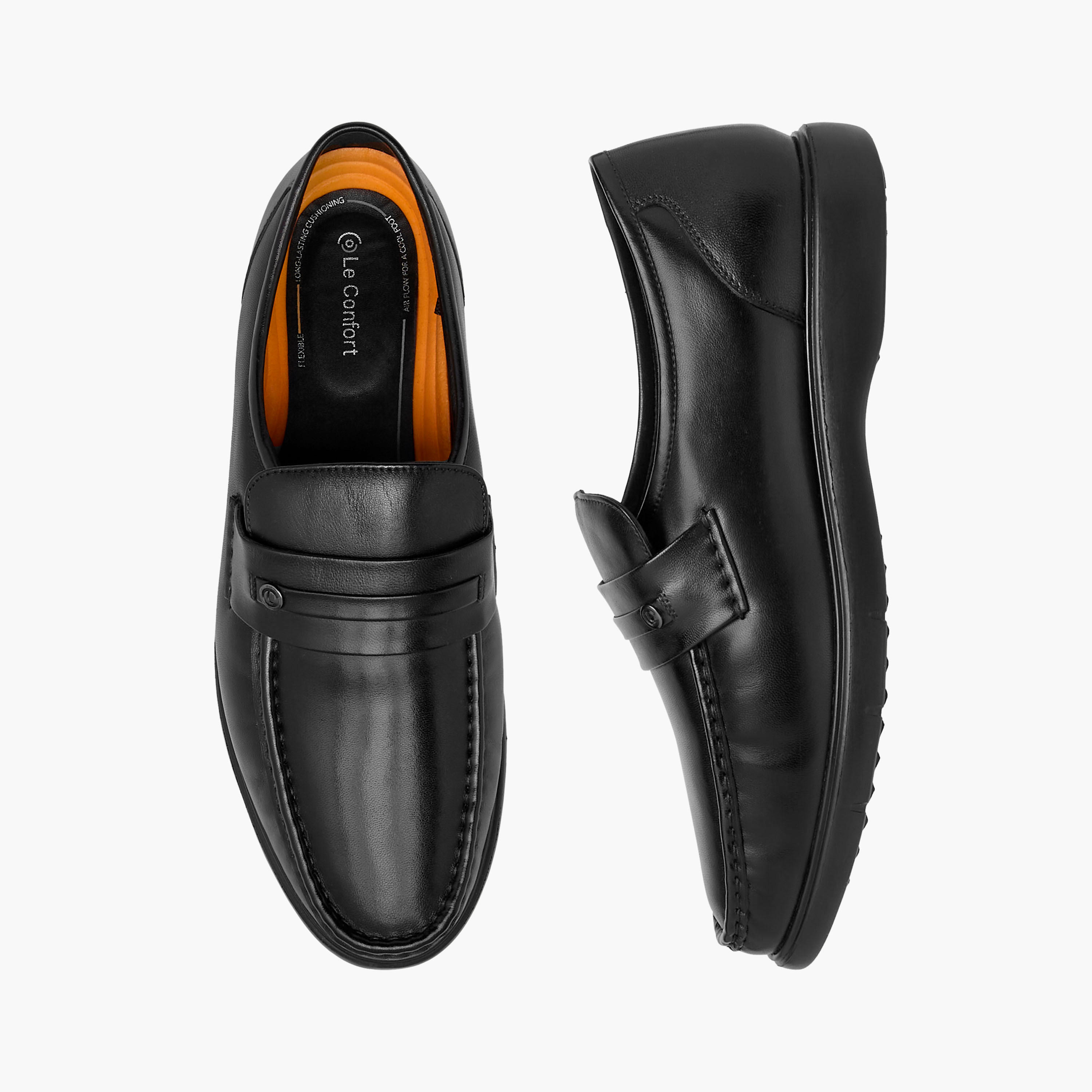 Le Confort Leather Solid Slip-On Moccasins-men-shoes-loafersandmoccasins-image-1
