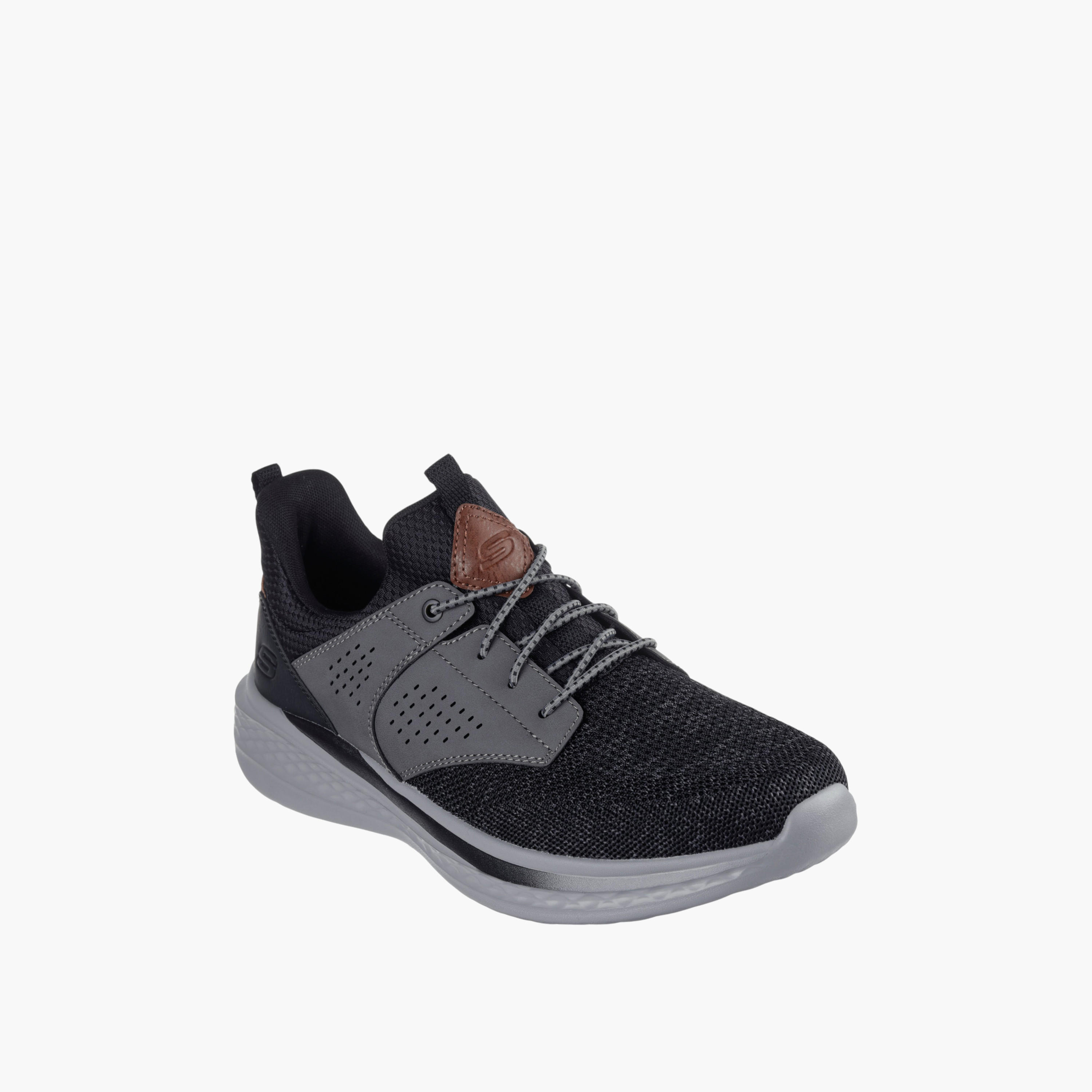 حذاء رياضي سليد برباط بدون رباط للرجال من سكتشرز - 210892-BKGY-sports-men-shoes-image-1
