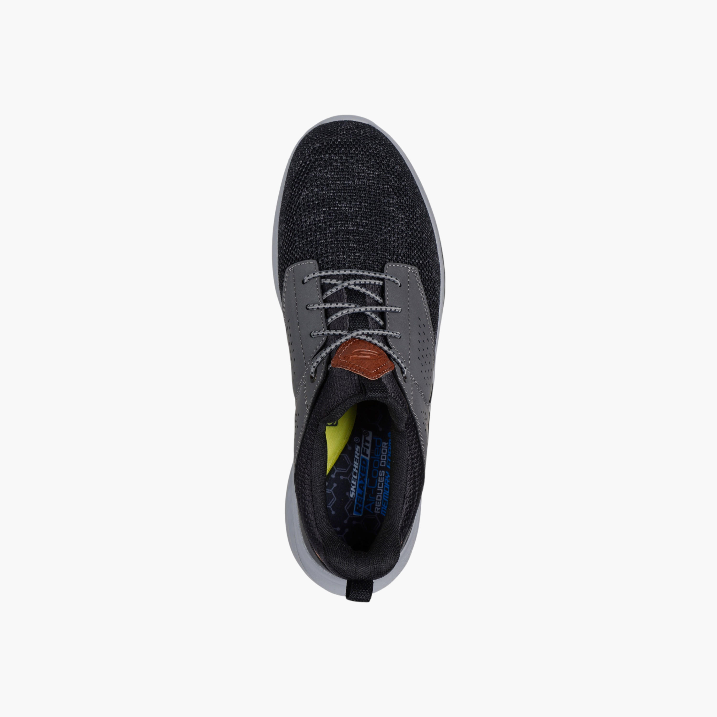 حذاء رياضي سليد برباط بدون رباط للرجال من سكتشرز - 210892-BKGY-sports-men-shoes-image-3