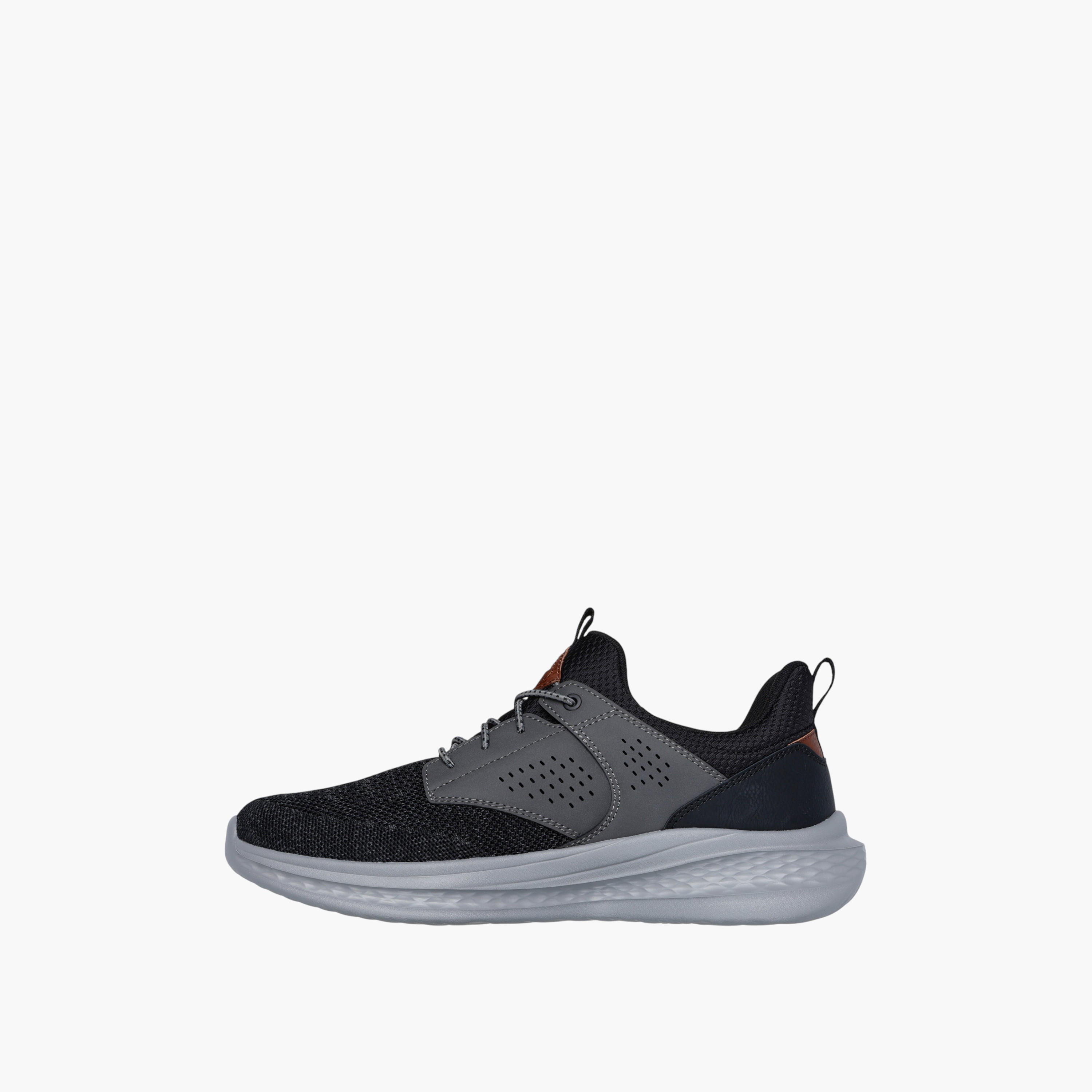 حذاء رياضي سليد برباط بدون رباط للرجال من سكتشرز - 210892-BKGY-sports-men-shoes-image-5