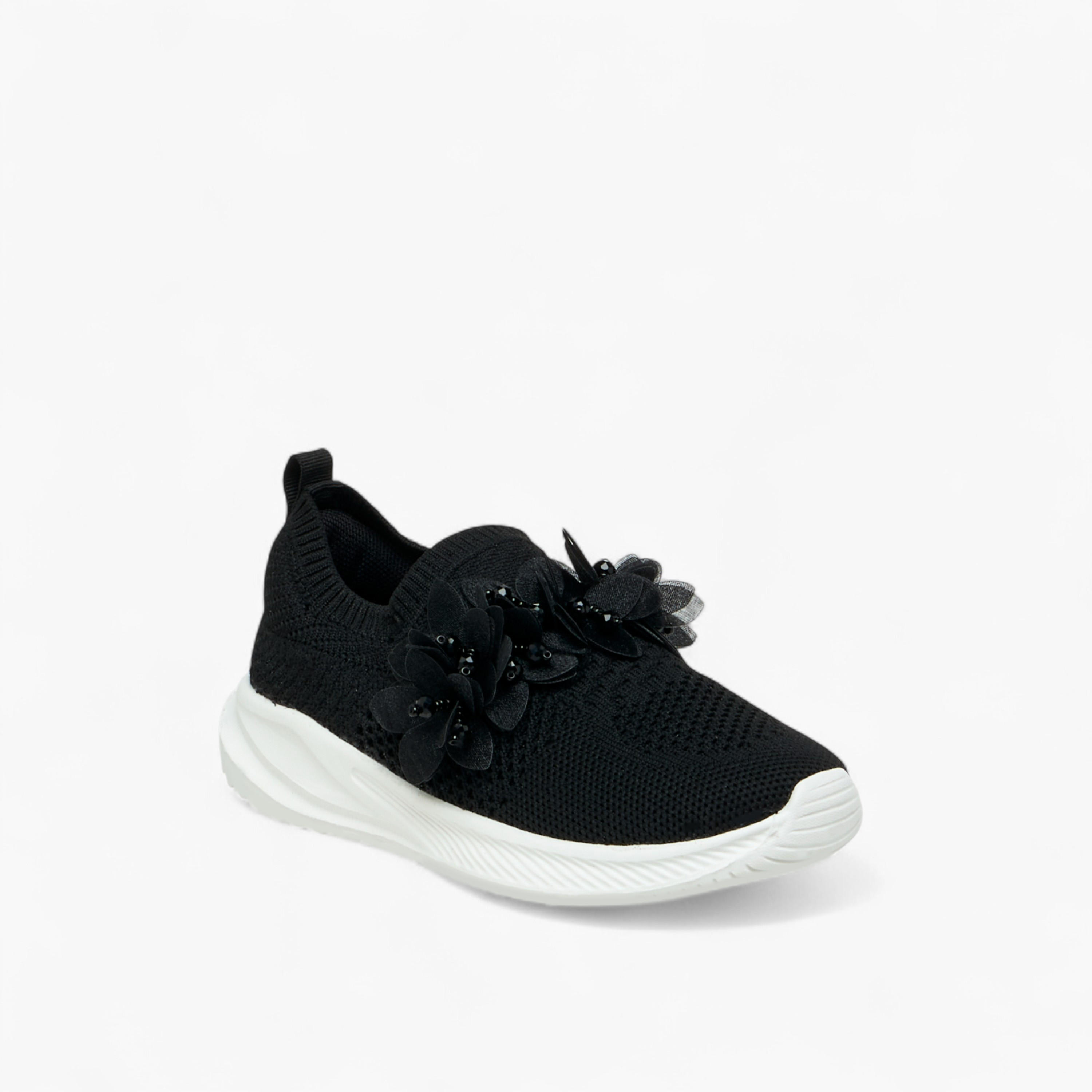 Juniors Floral Embellished Slip-On Sneakers-girls-shoes-sneakers-image-2
