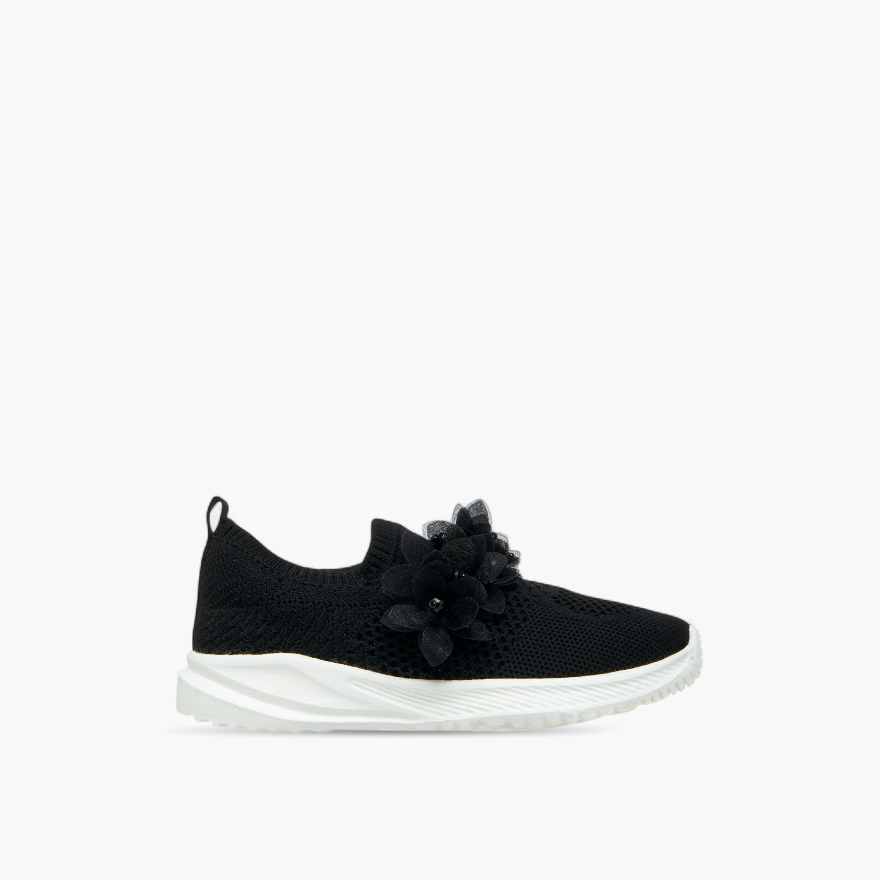 Juniors Floral Embellished Slip-On Sneakers-girls-shoes-sneakers-image-3