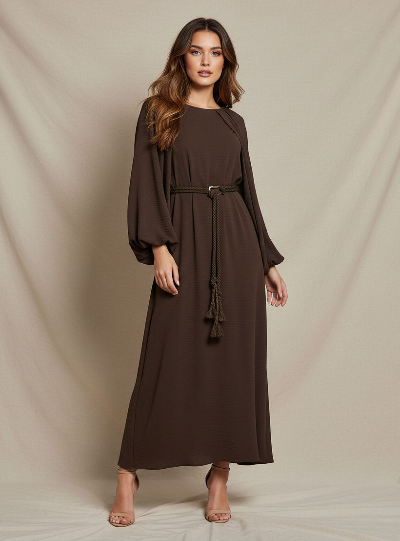 فستان إيه لاين ماكسي بأكمام كيب من آيكونيك-women-clothing-dresses-image-1