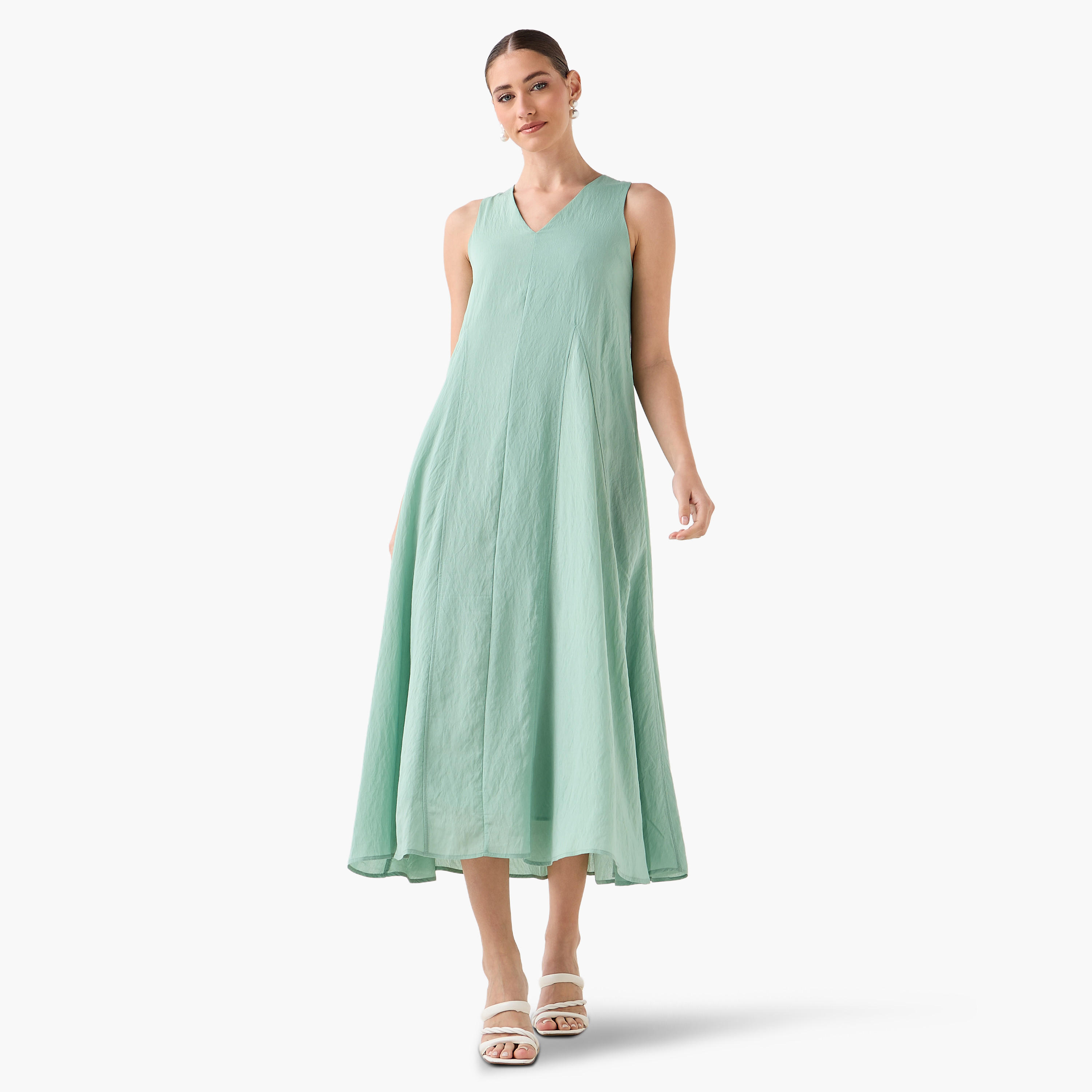 Iconic A-line Midi Dress and Shrug with Floral Print-women-clothing-coordsets-image-8