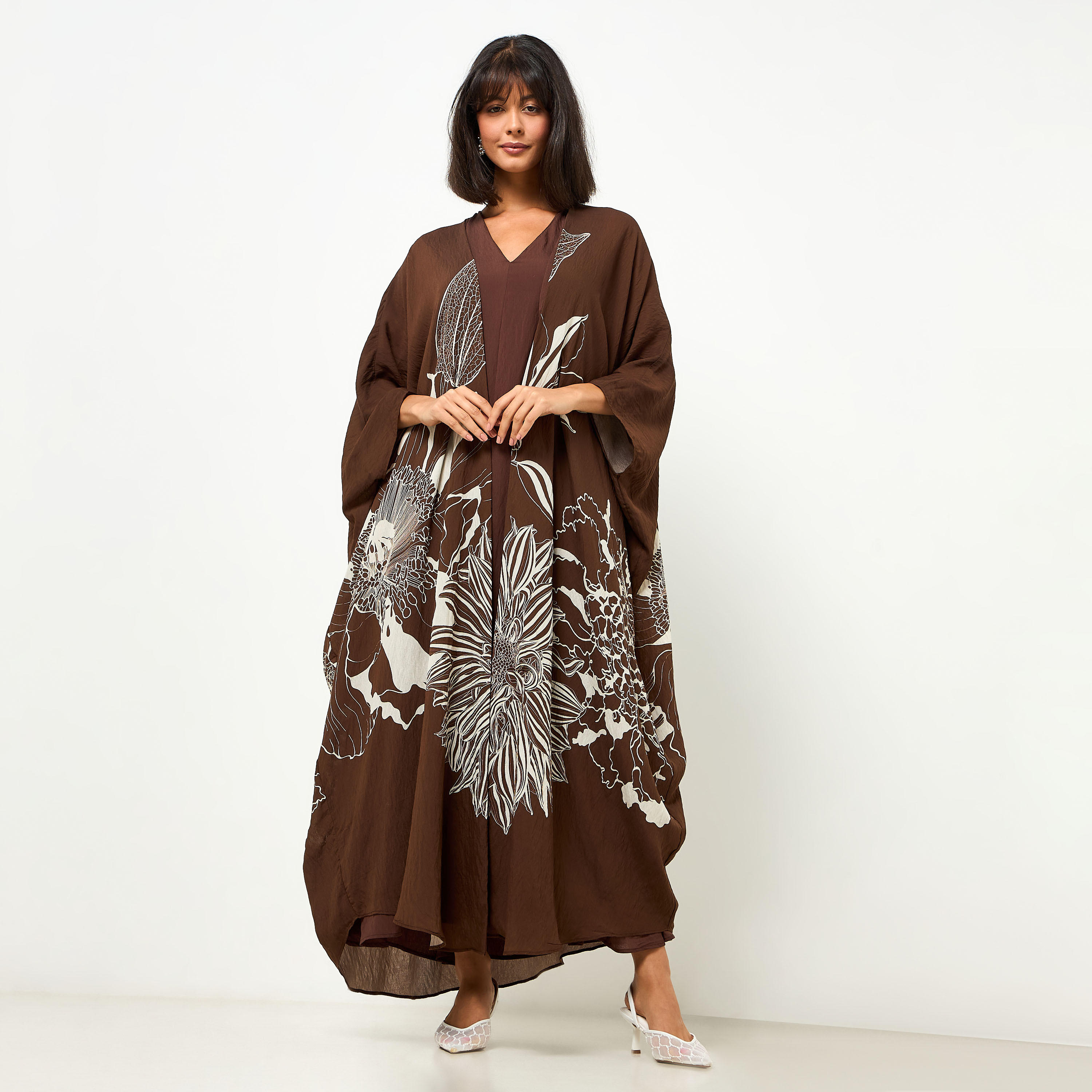 فستان ميدي إيه لاين وسترة بطبعات زهور من آيكونيك-women-clothing-coordsets-image-3
