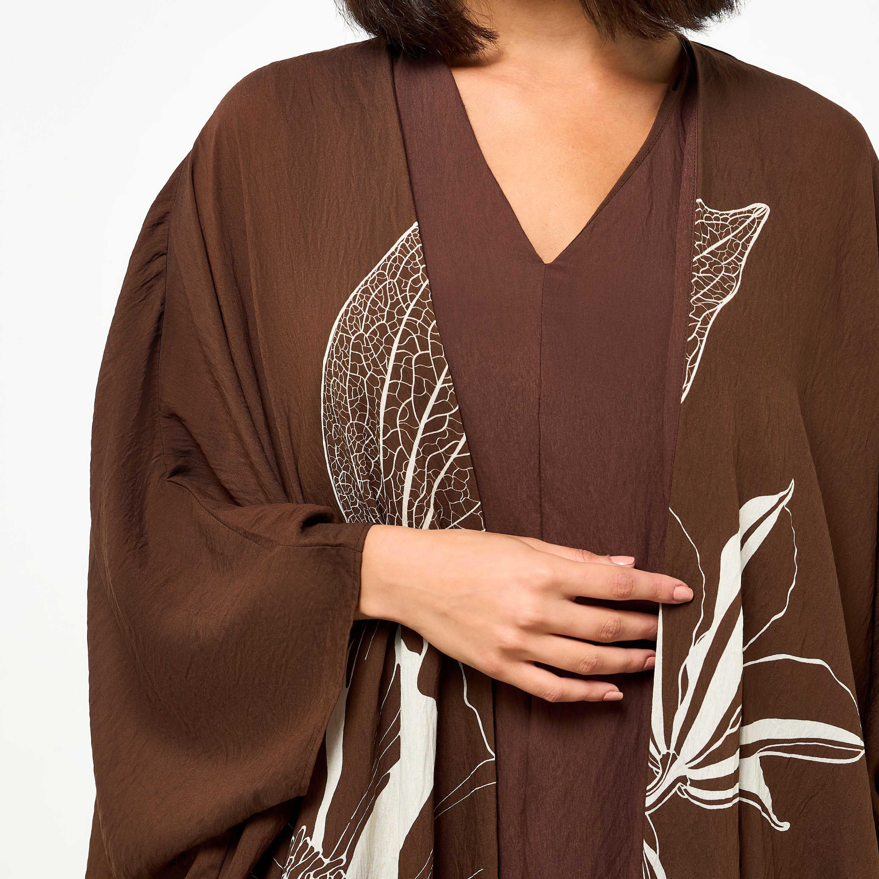 Iconic A-line Midi Dress and Shrug with Floral Print-women-clothing-coordsets-image-4
