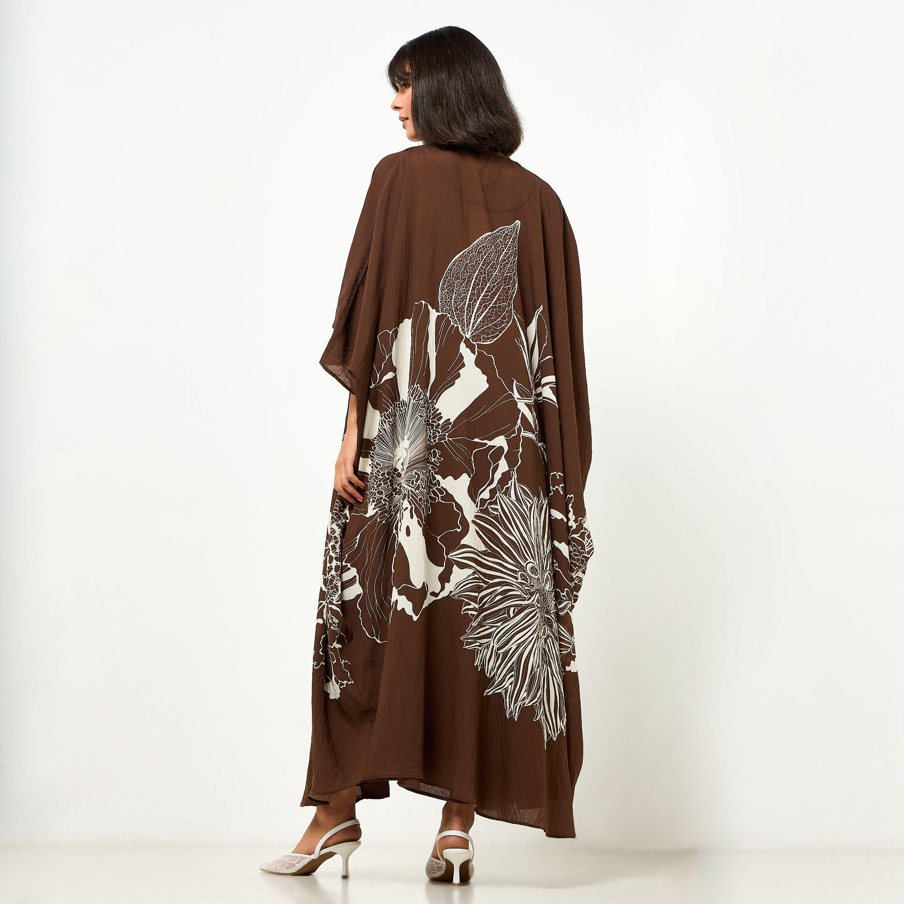 Iconic A-line Midi Dress and Shrug with Floral Print-women-clothing-coordsets-image-5