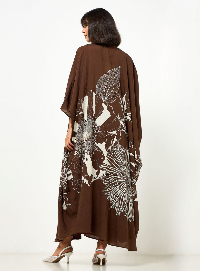فستان ميدي إيه لاين وسترة بطبعات زهور من آيكونيك-women-clothing-coordsets-image-5